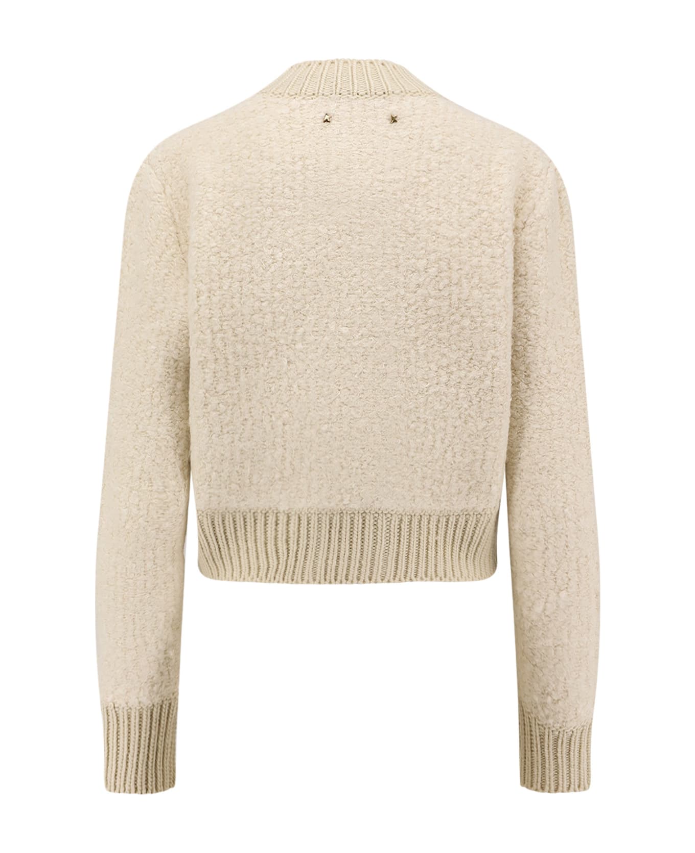 Golden Goose Oxa Bouclé Wool Blend Cardigan - Natural white