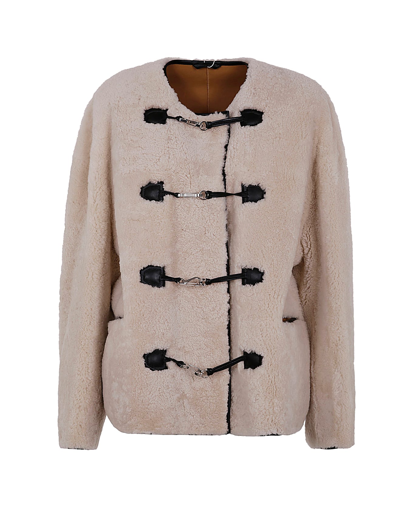 Totême Teddy Shearling Clasp Jacket - Off White