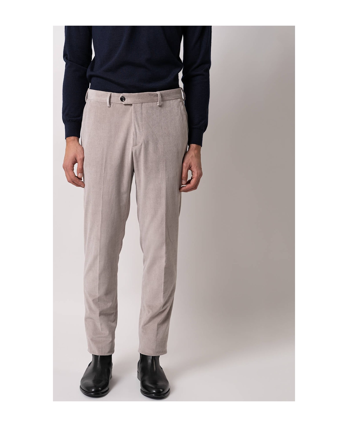 Larusmiani Velvet Trousers Howard Pants - LightGray