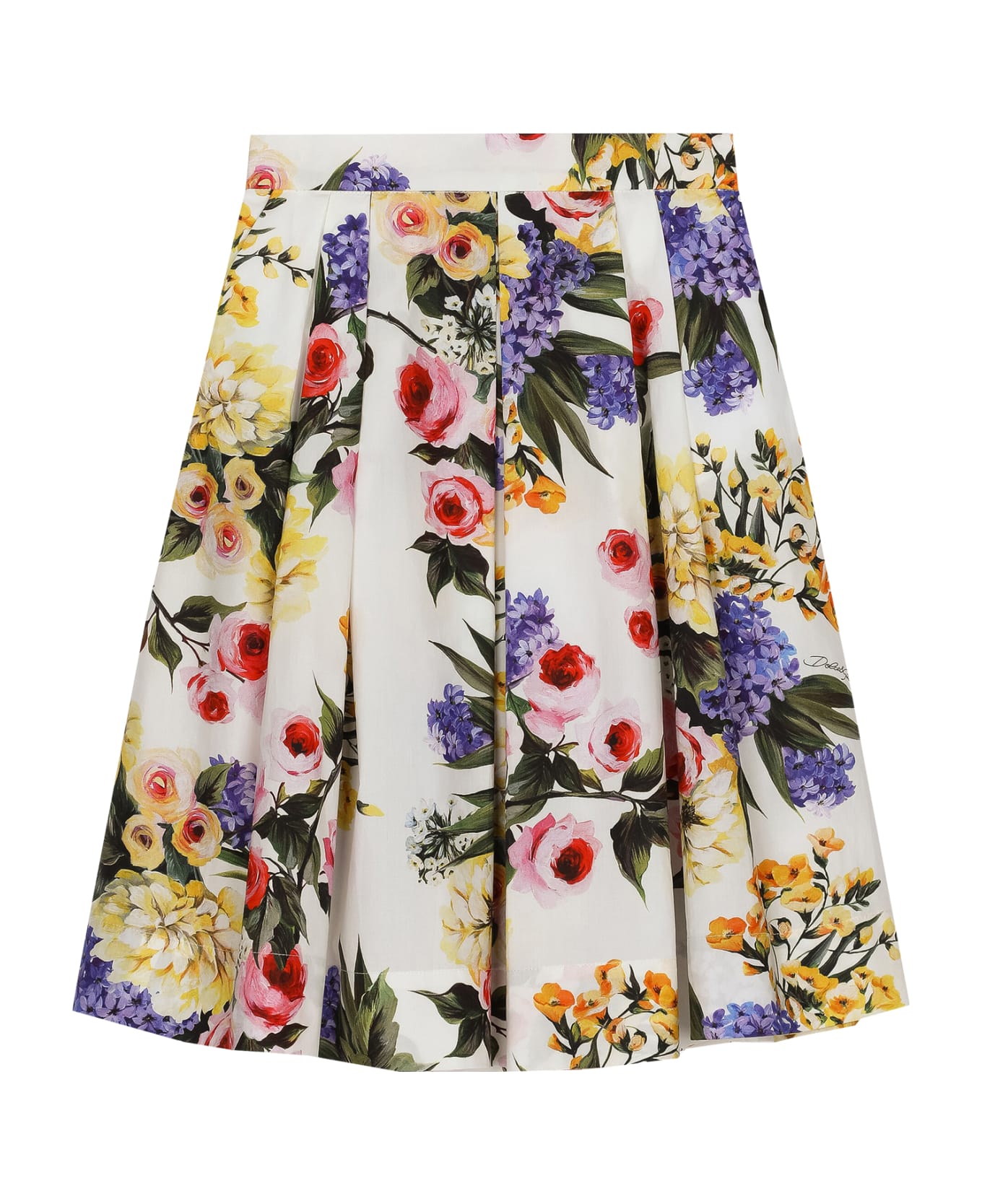 Dolce & Gabbana Long Skirt In Garden Print Poplin - Multicolor