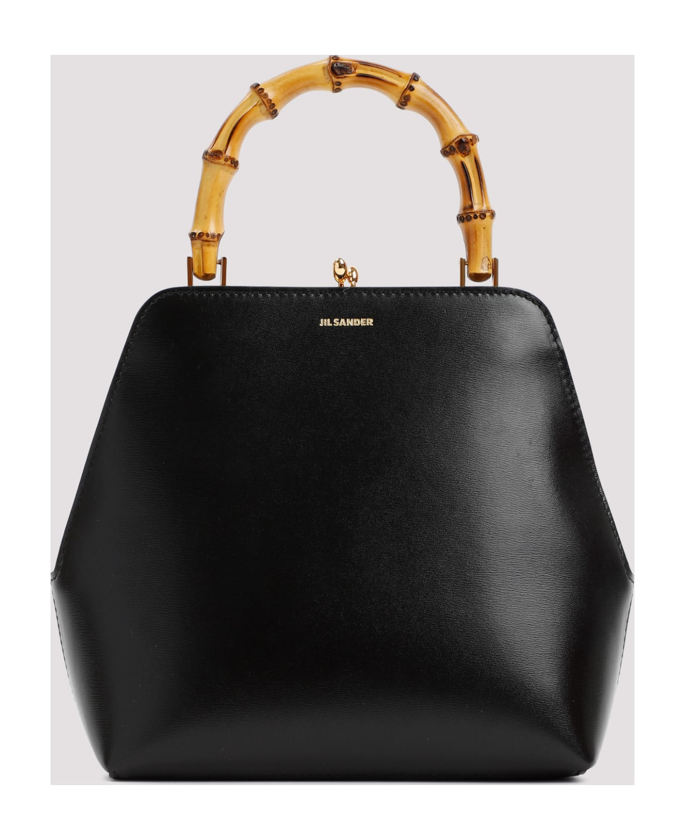 Jil Sander Goji Square Sm Bamboo Bag - Black Natural