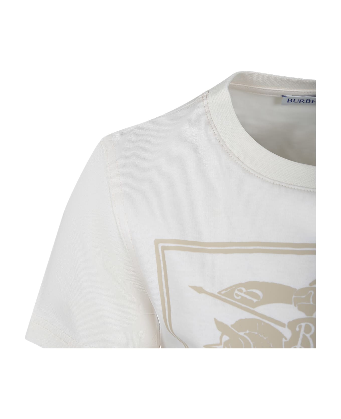 Burberry Beige T-shirt For Boy With Iconic Logo - Beige