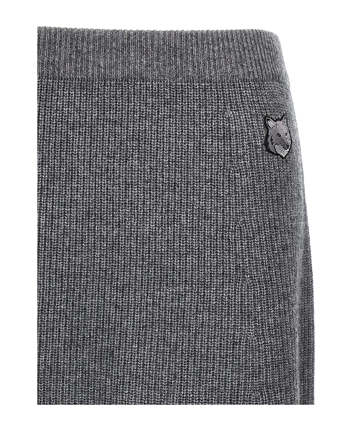 Maison Kitsuné 'bold Fox Head' Skirt - Gray