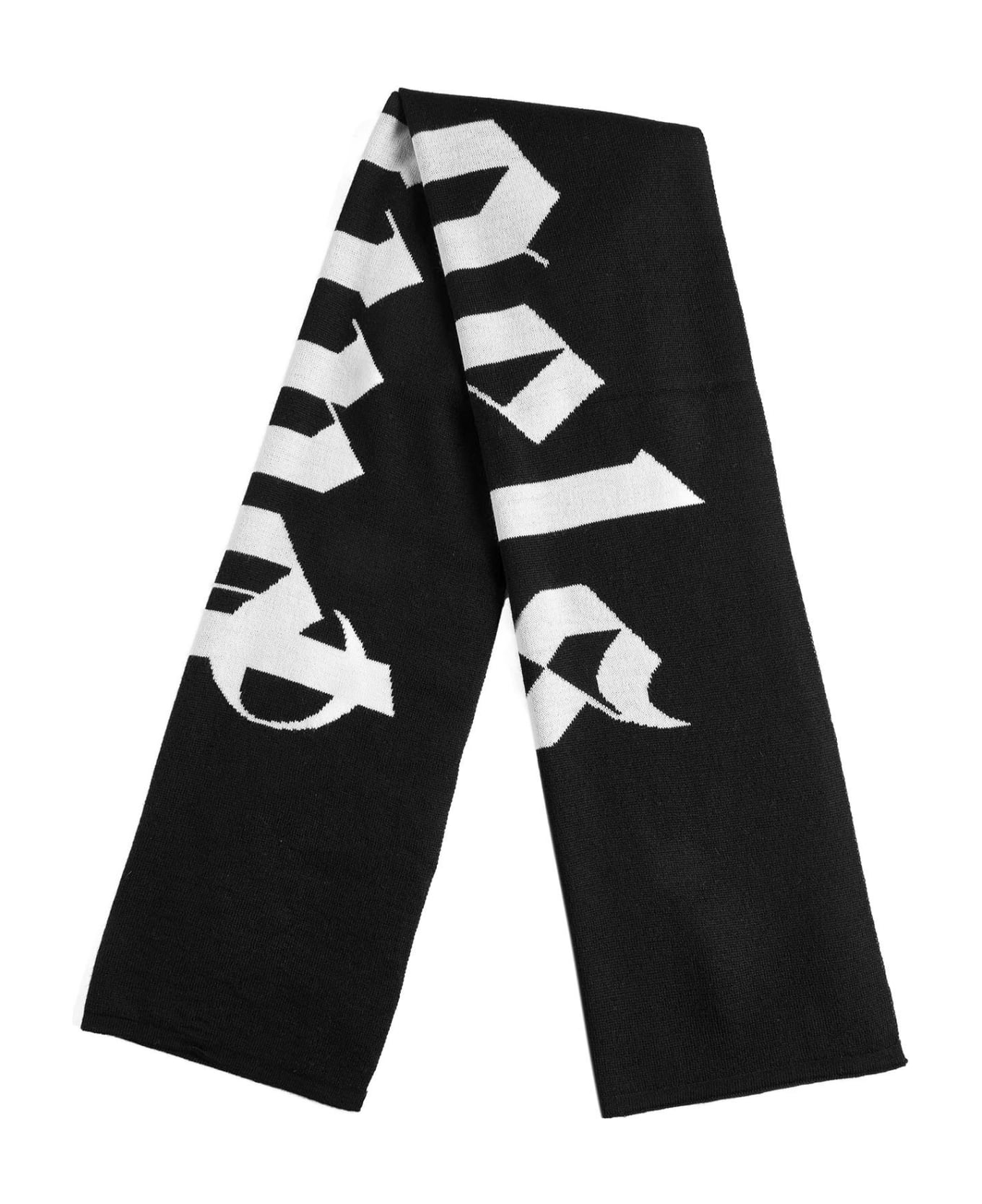 Palm Angels Logo Jacquard Scarf - Black スカーフ