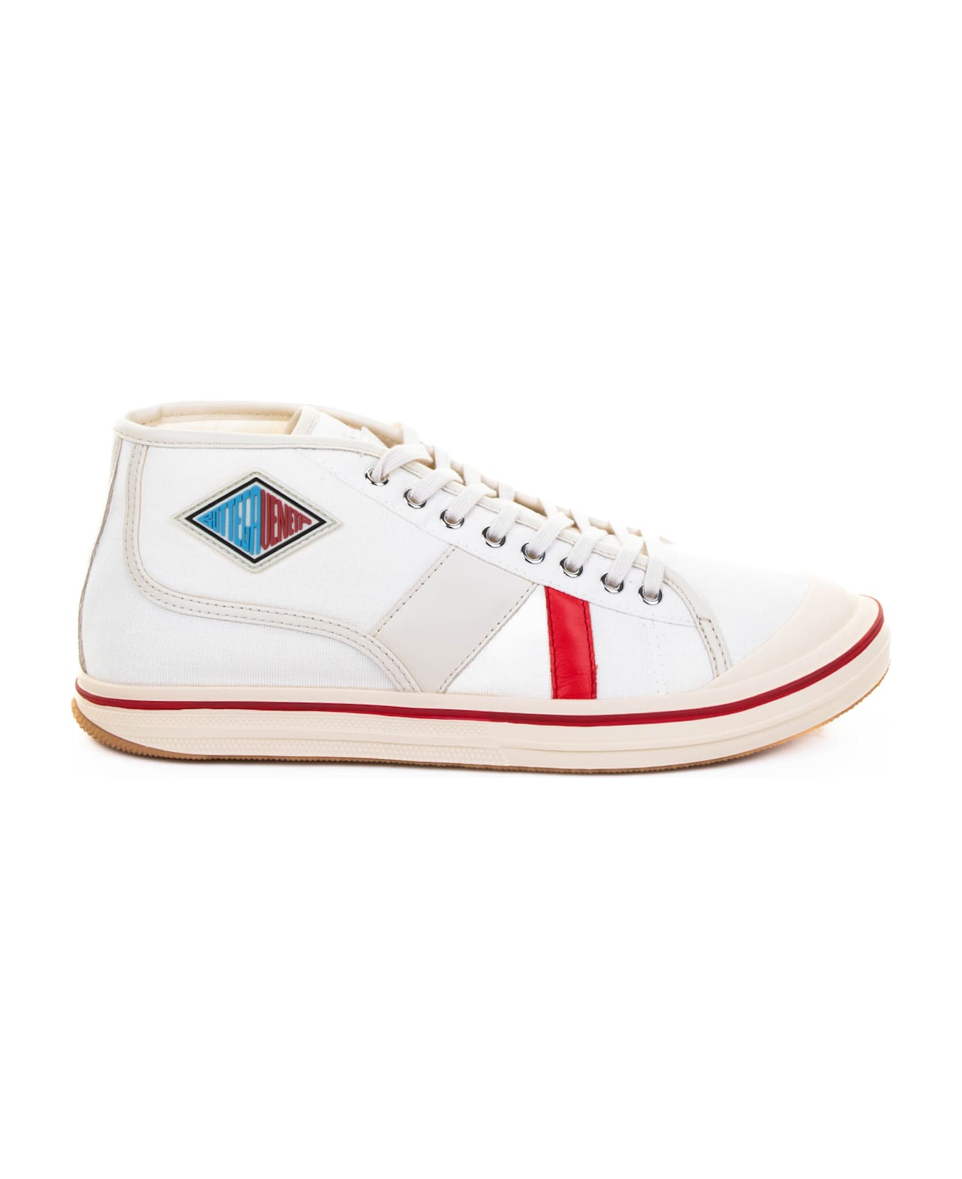 Bottega Veneta White Canvas Summer Sneakers - WHITE SEASALT