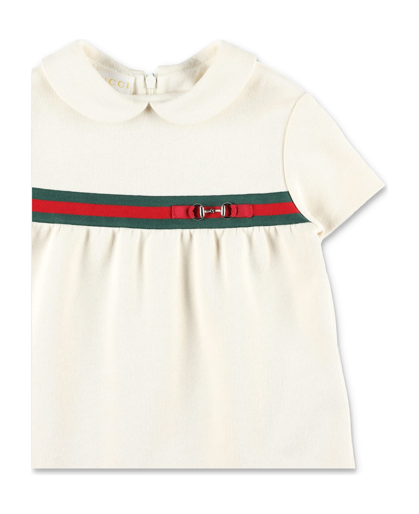 Gucci Baby Cotton Web Dress - IVORY