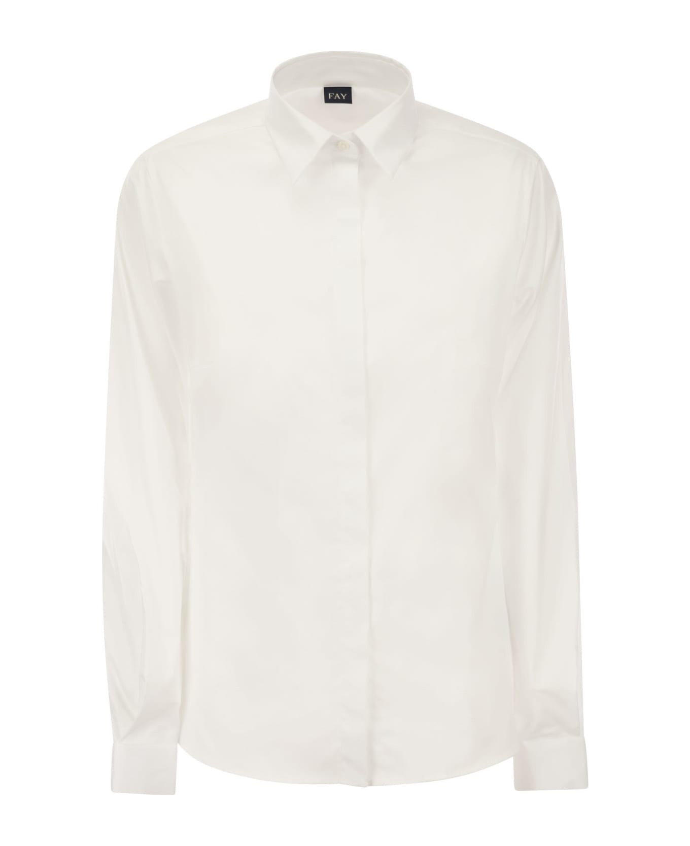 Fay Italian Neck Shirt - White シャツ