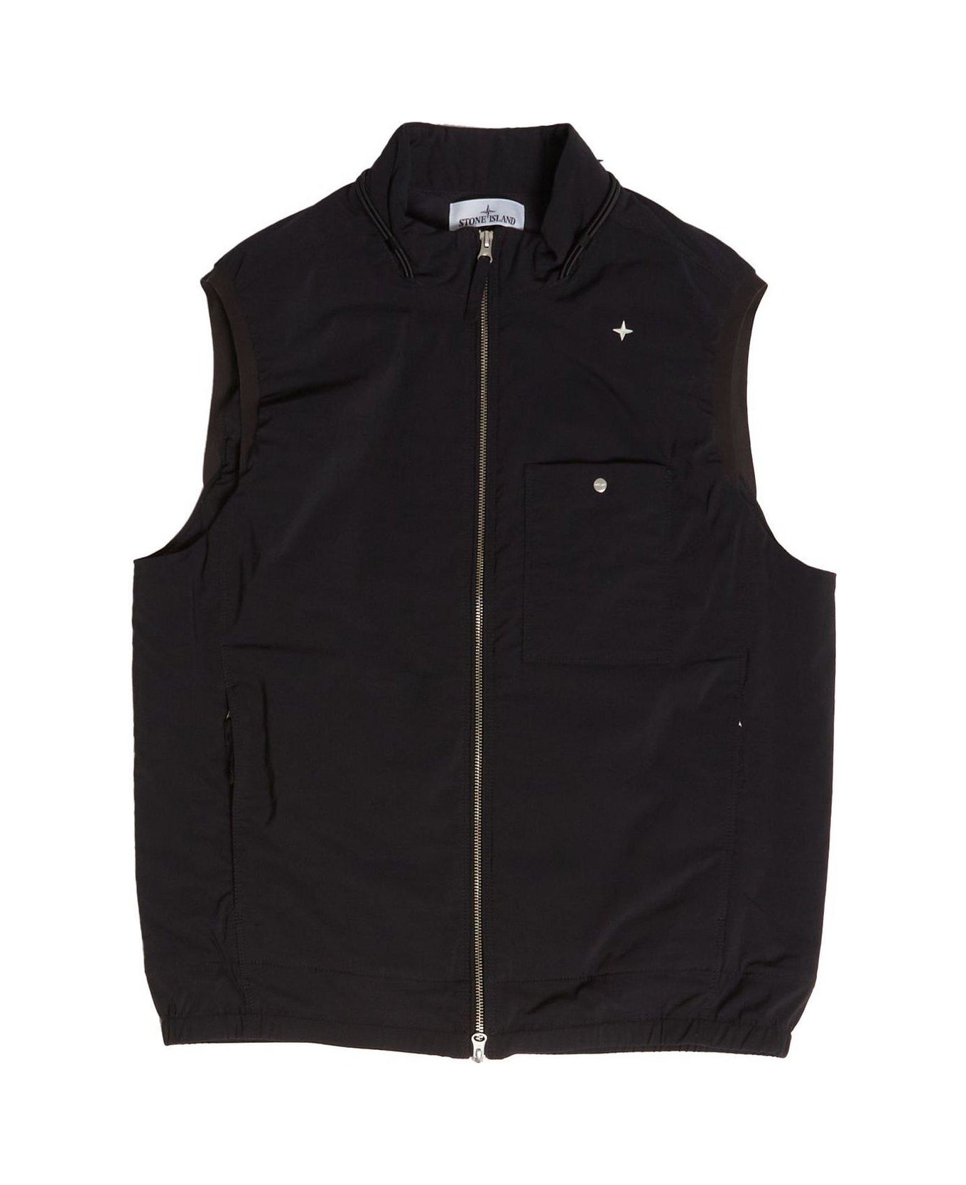 Stone Island Logo-embroidered Sleeveless Gilet - BLEU MARINE