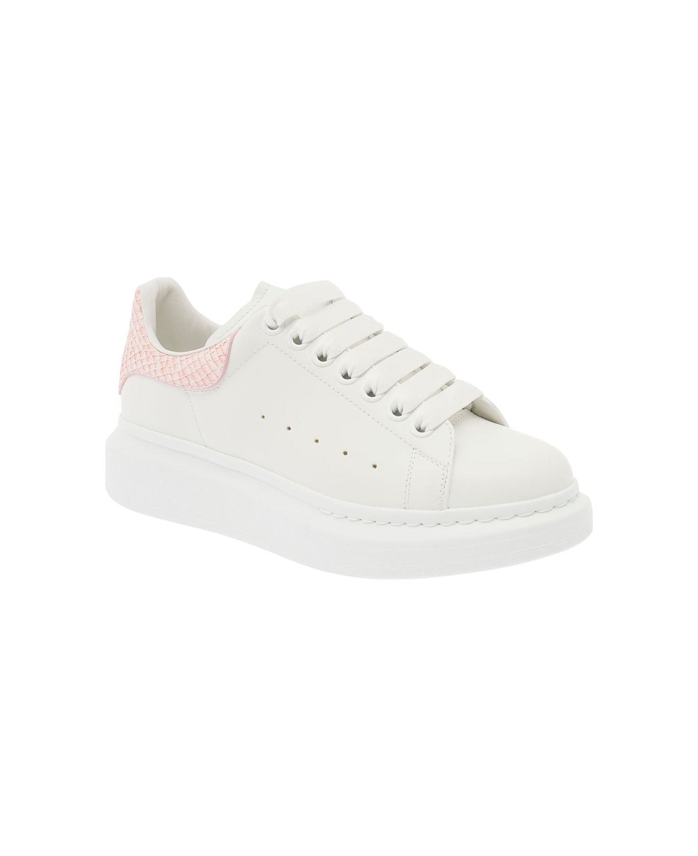 Alexander McQueen White Chunky Sneakers With Platform In Leather Woman - White
