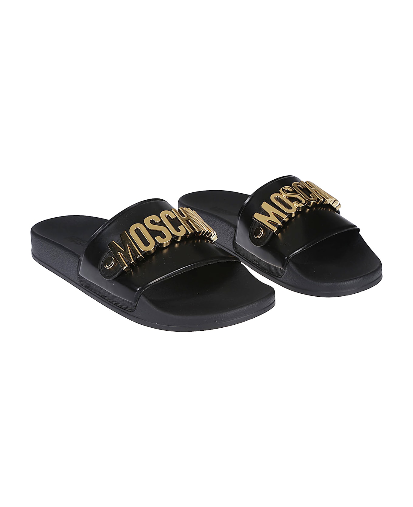 Moschino Sabotu Pool25 Sliders - Nero/oro