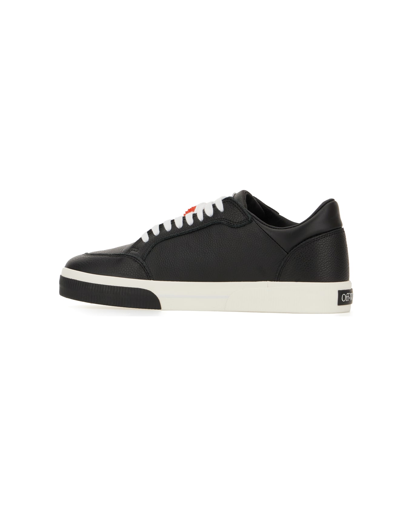 Off-White Black Leather New Low Vulcanized Sneakers - BLACK