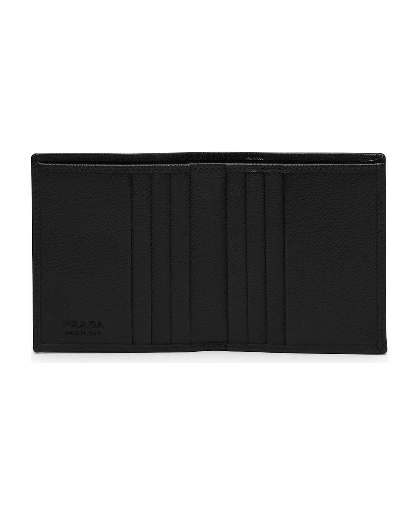 Prada Black Wallet In Nylon E Saffiano - Nero