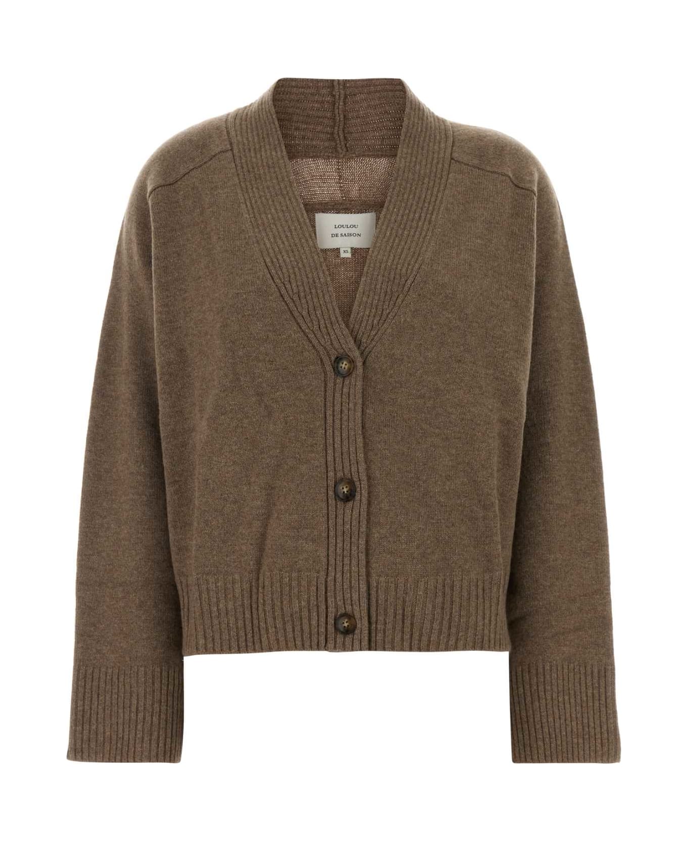 Loulou Studio Biscuit Cashmere Oversize Kaia Cardigan - TAUPEMELANGE