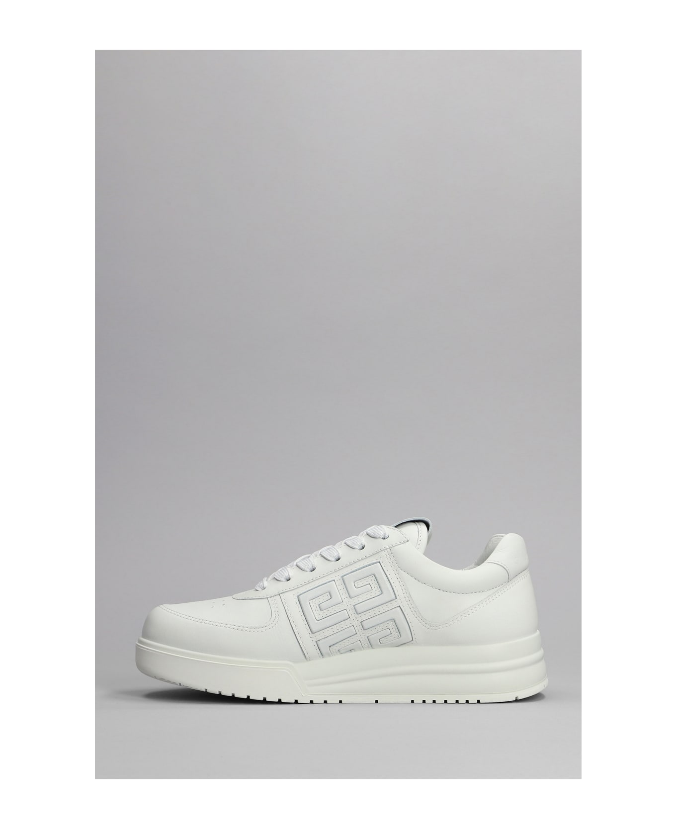 Givenchy G4 Low Sneakers In White Leather - white