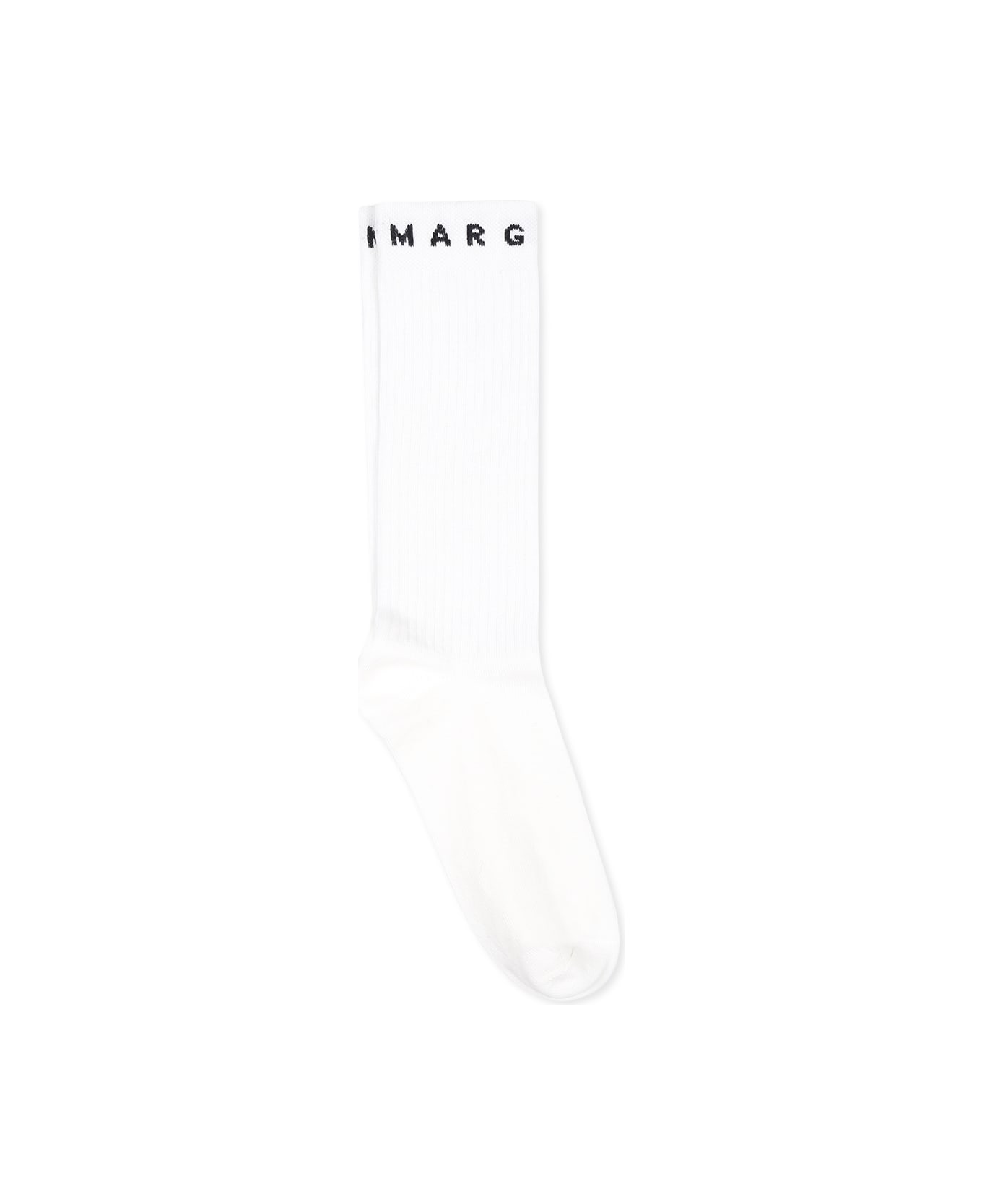 MM6 Maison Margiela White Socks For Kids With Logo - White