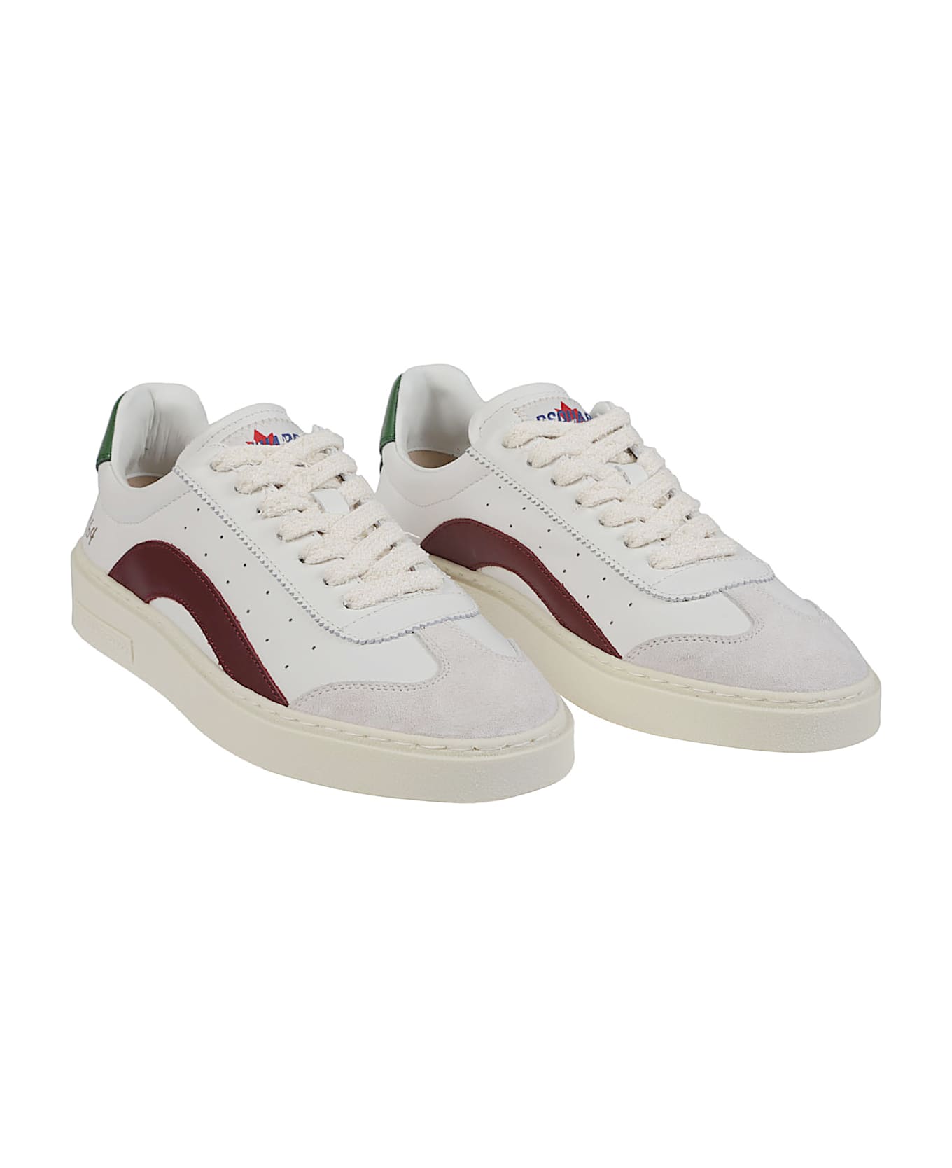 Dsquared2 Rider Lace-up Low Top Sneakers - Crema/vino/smeraldo