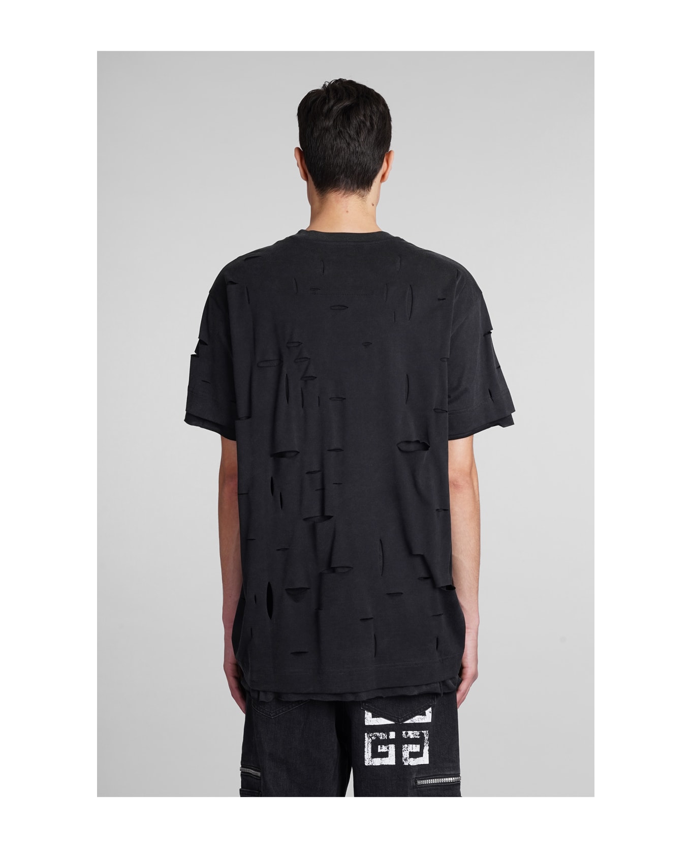 Givenchy Destroyed Effect T-shirt - FADED BLACK シャツ