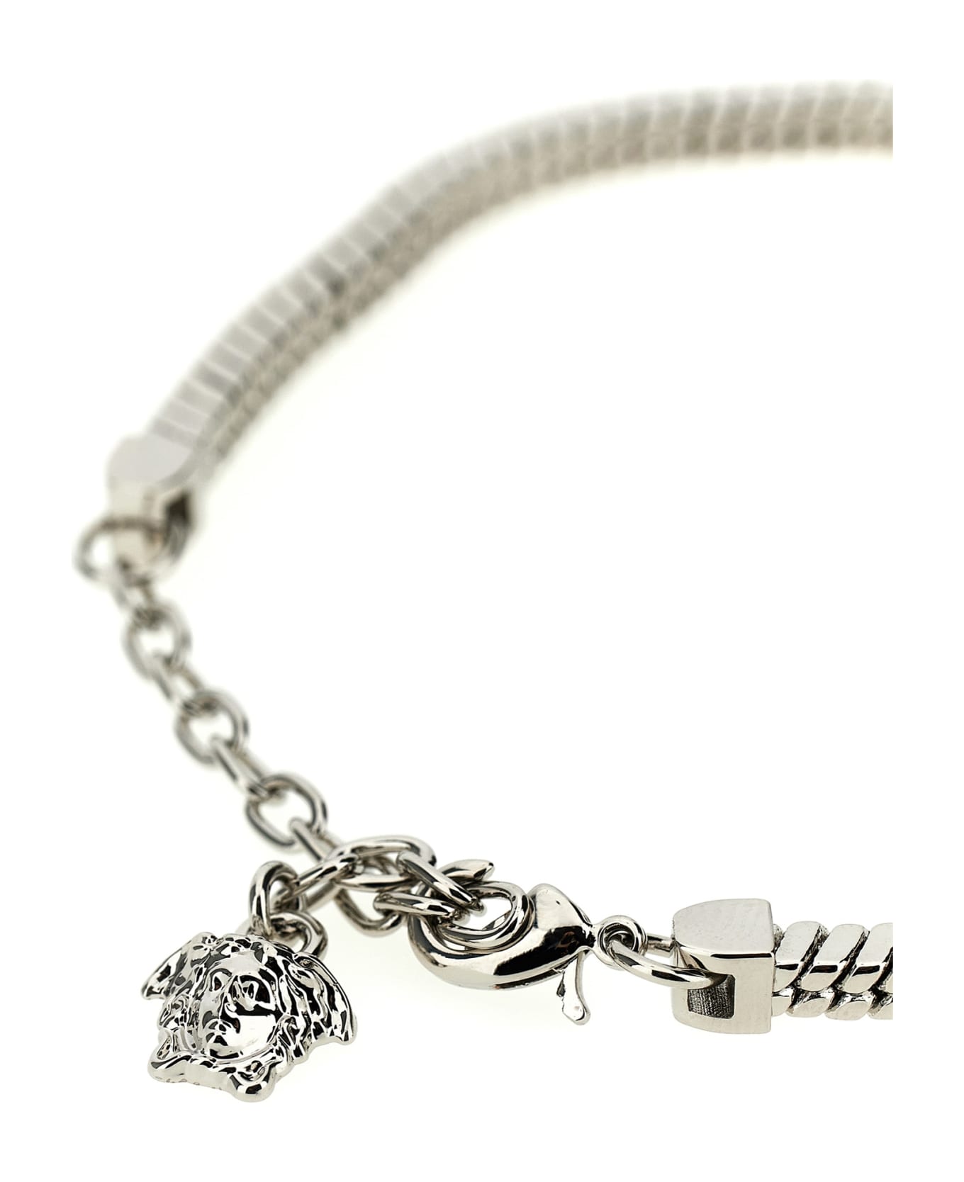 Versace Logo Metal Bracelet - Silver