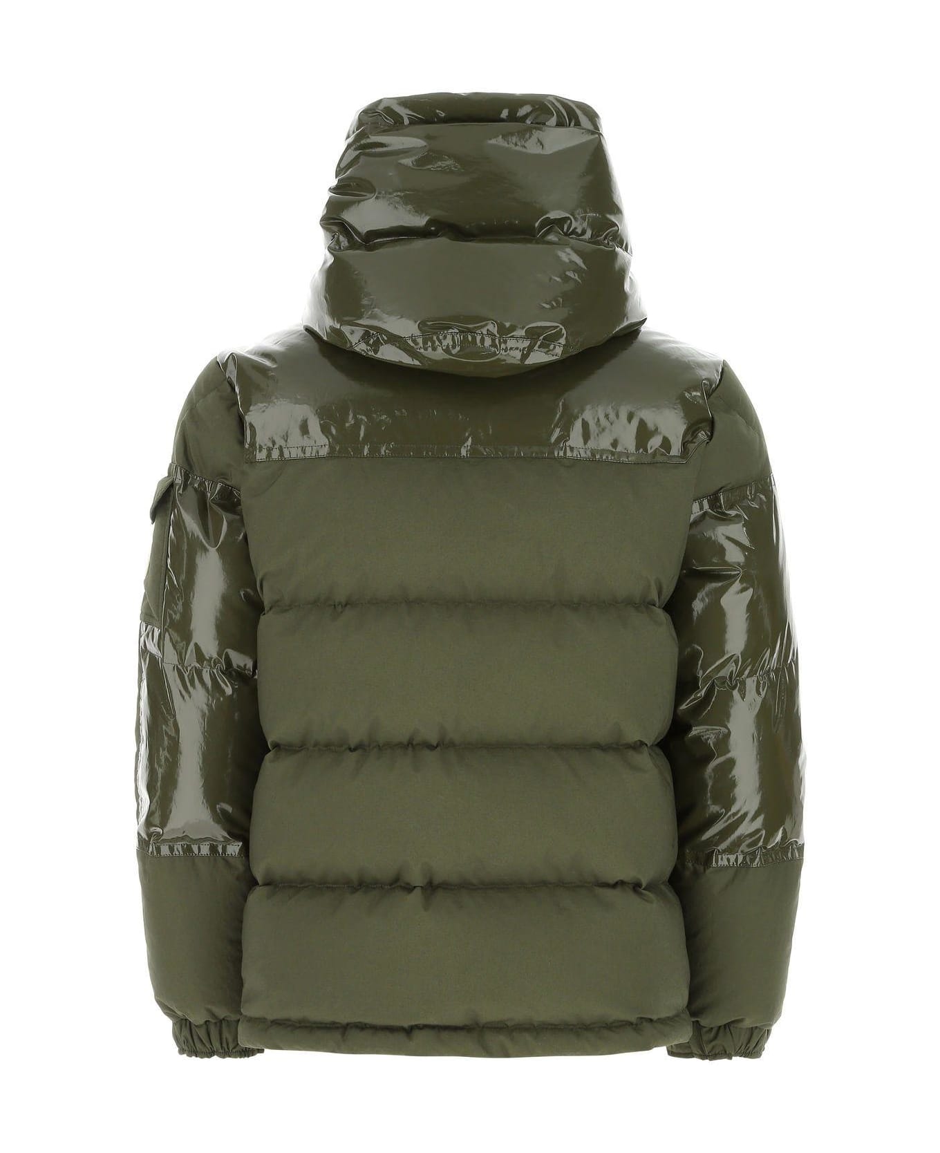 Moncler Olive Green Nylon Chardon Down Jacket italist, ALWAYS LIKE A SALE