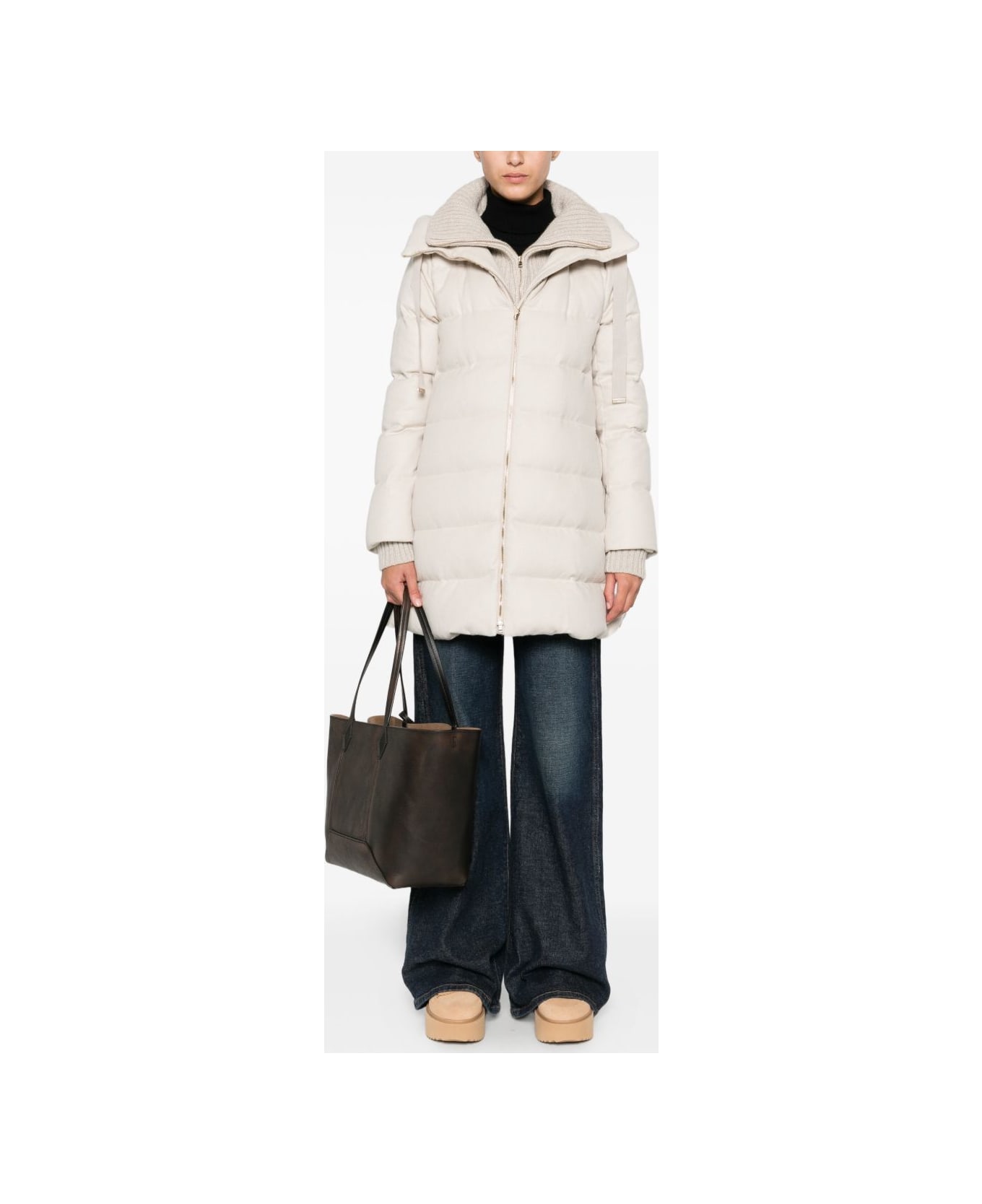 Herno Midi Down Jacket - Powder