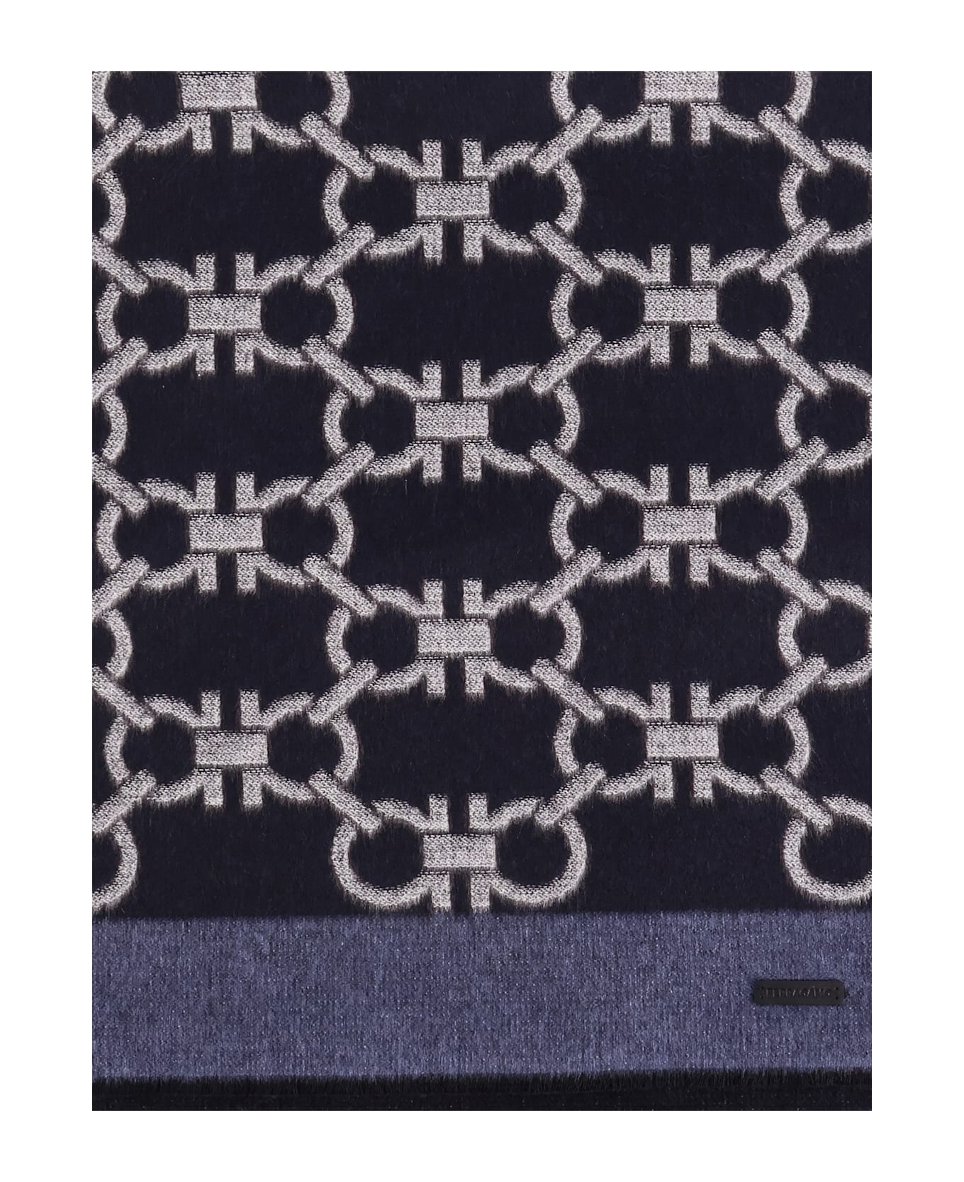 Ferragamo Silk And Cashmere Scarf - BLUE PATTERNED BRIGHT