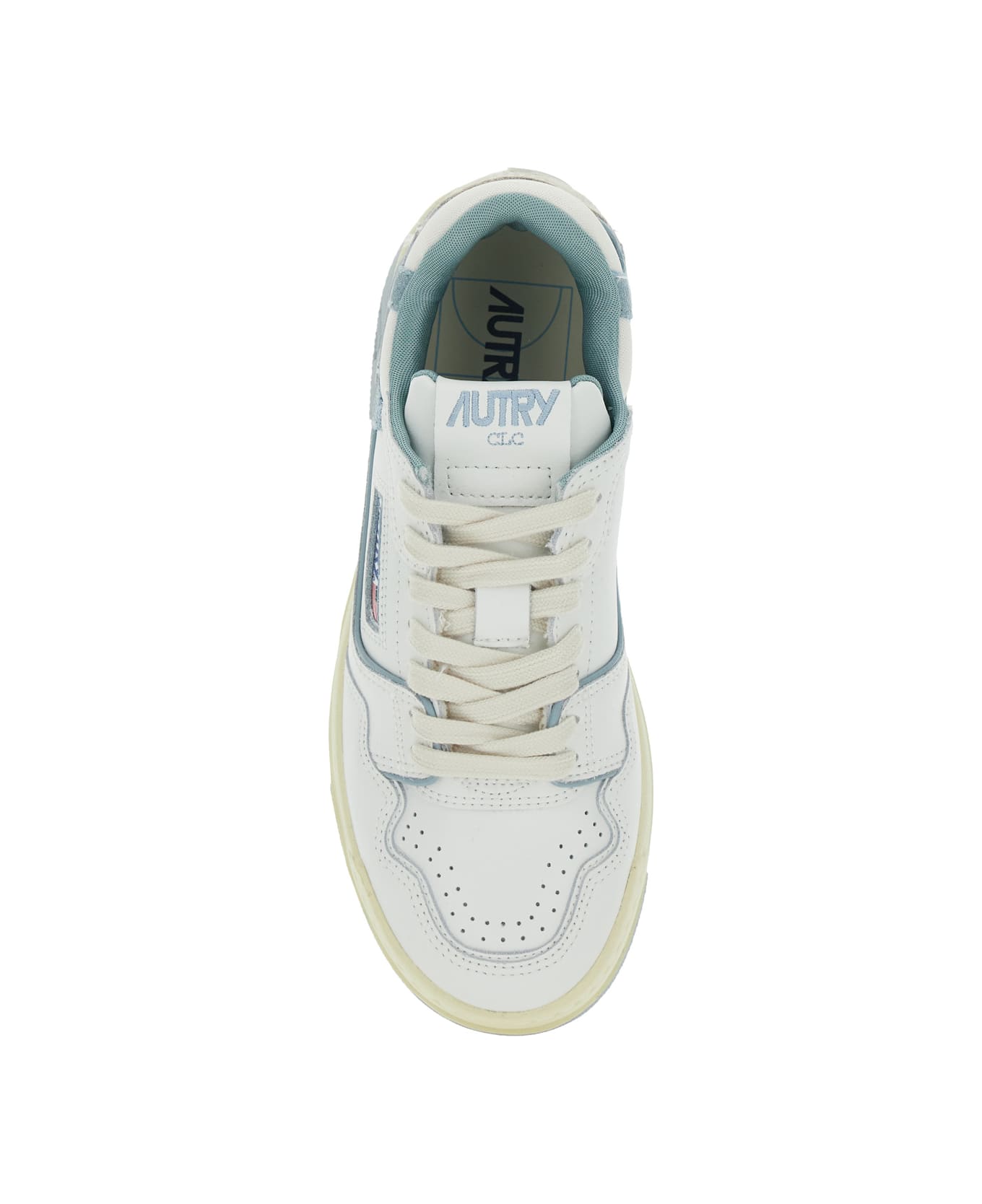 Autry 'clc' White Sneakers With Logo Patch On The Tongue And Logo Print On The Heel In Leather Blend Woman - White
