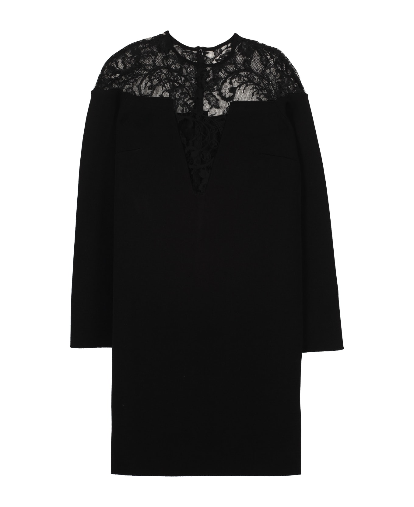 Givenchy Lace Detail Knitted Dress - black