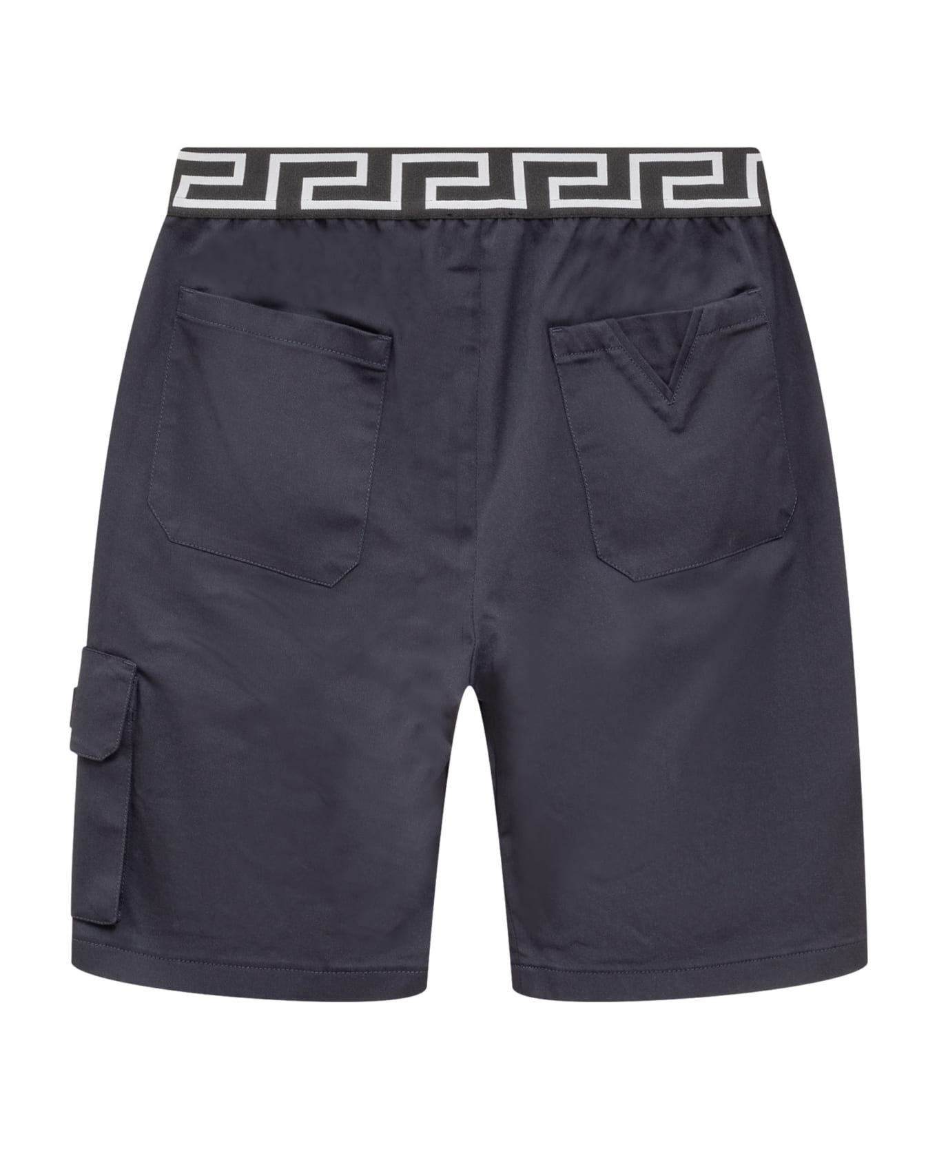Versace Shorts With Greca - BLU SCURO ボトムス