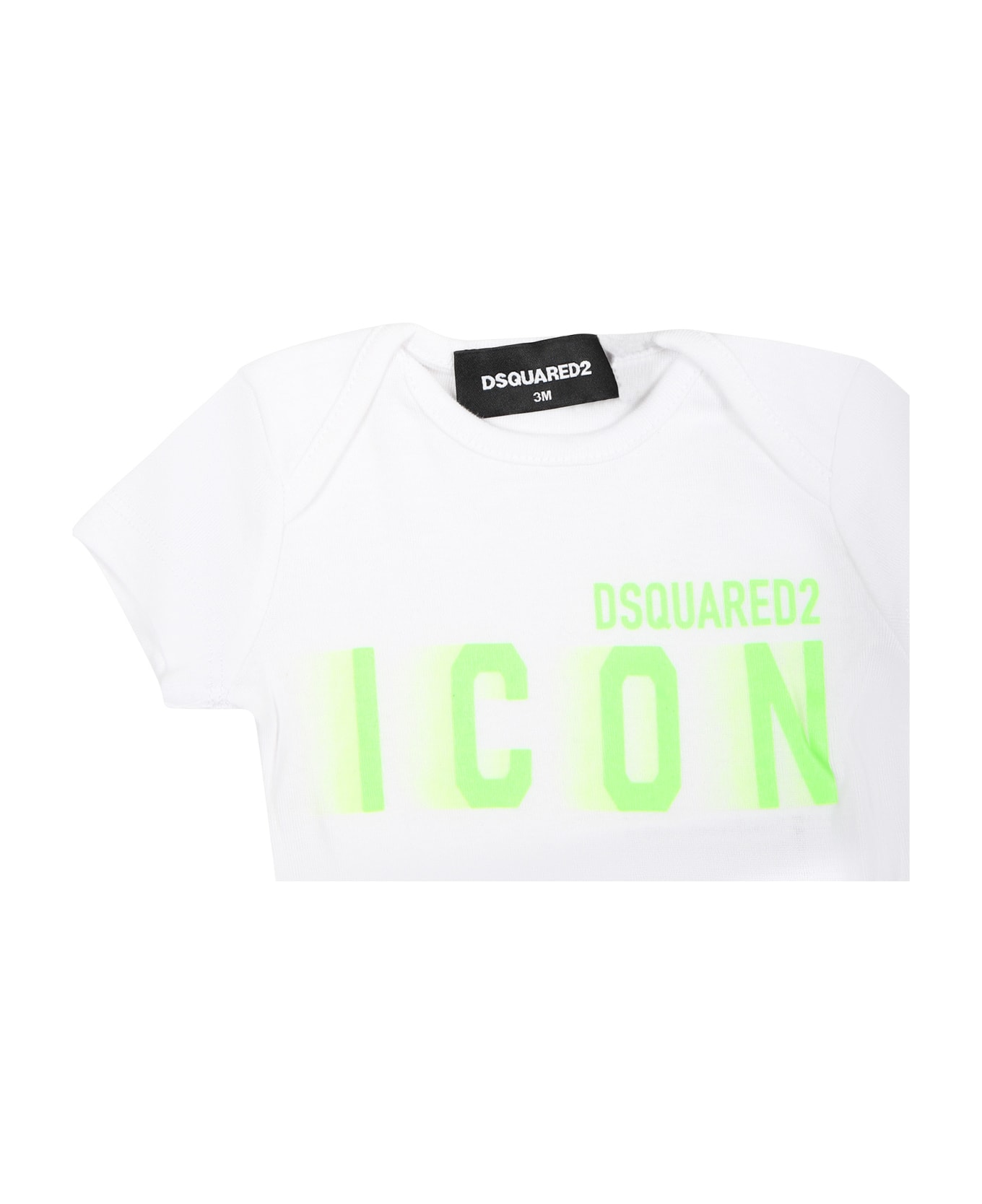 Dsquared2 White Bodysuit For Baby Boy With Logo - White ボディスーツ＆セットアップ