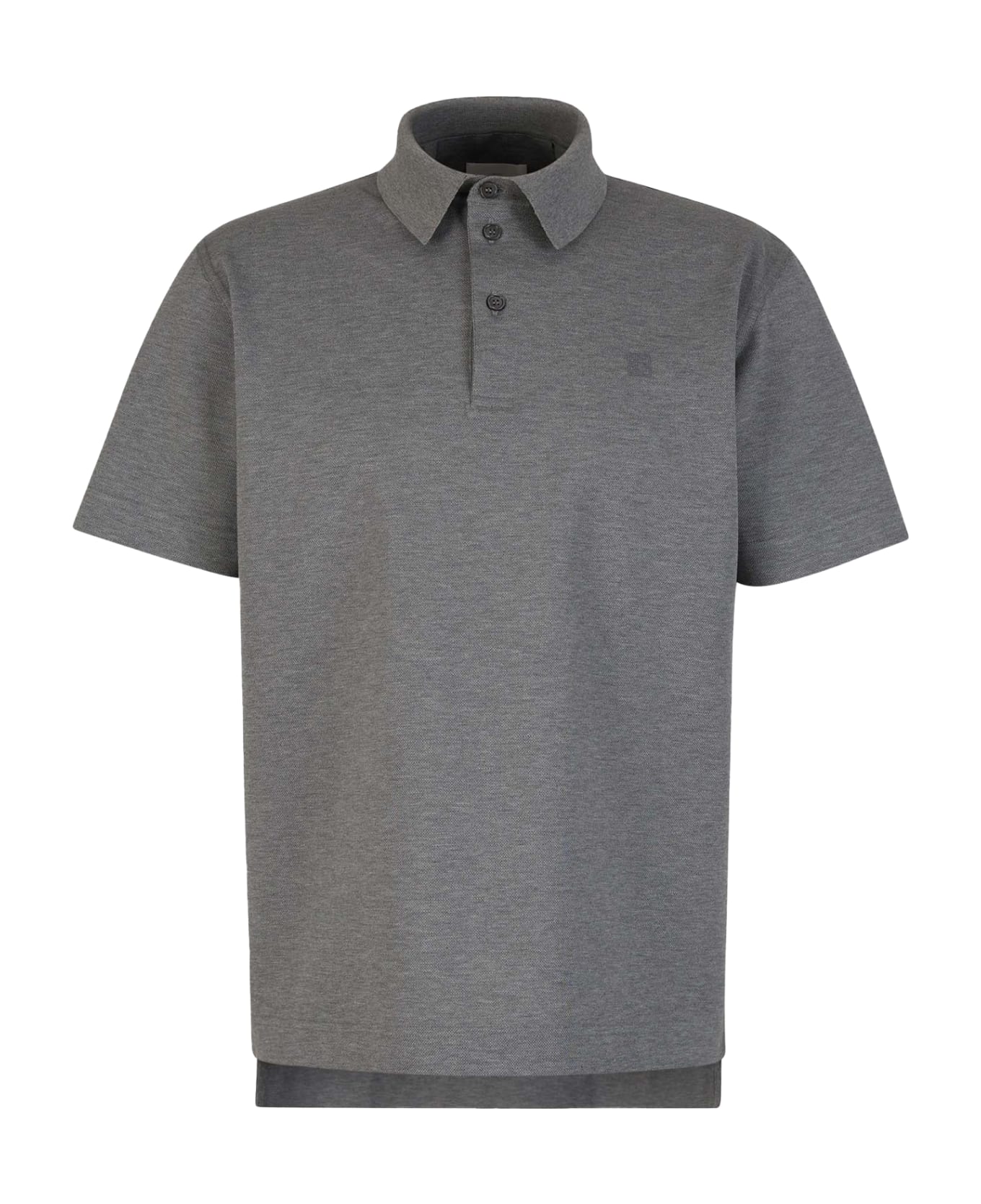 Givenchy Short-sleeved Cotton Polo Shirt - LIGHT GREY MELANGE