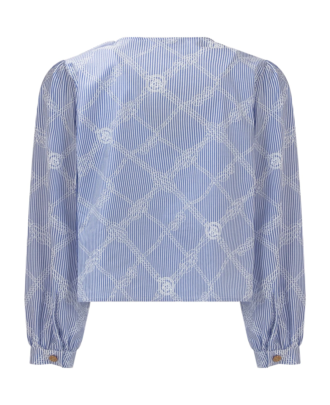 Versace Nautical Medusa Shirt - BIANCO-CELESTE