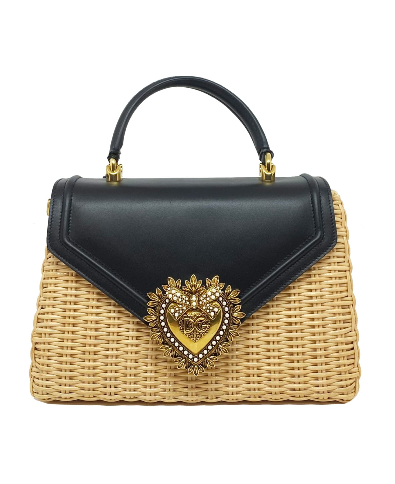 Dolce & Gabbana Devotion Wicker Bag - Beige