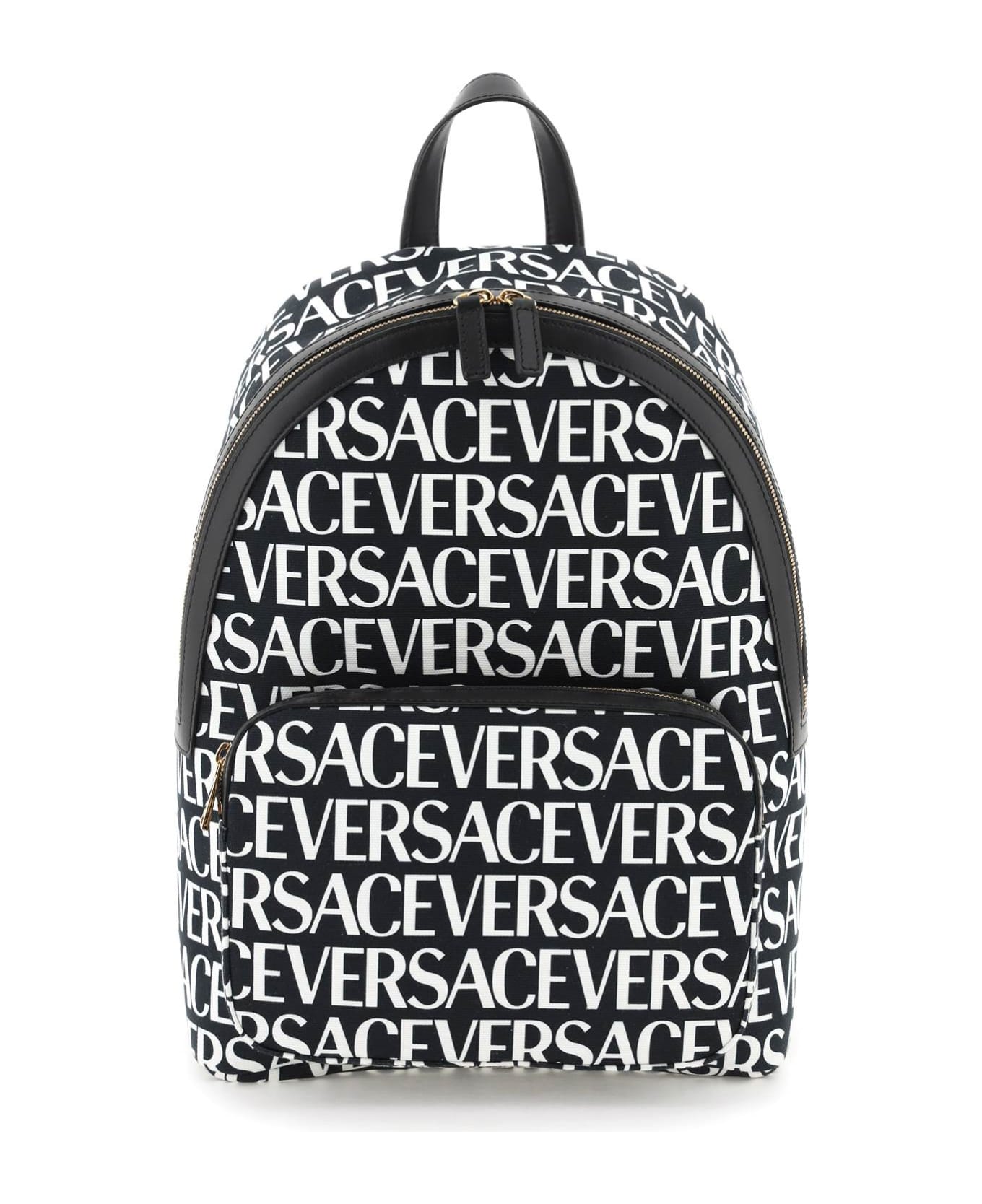 Versace 'versace Allover' Backpack - Nero+bianco/oro