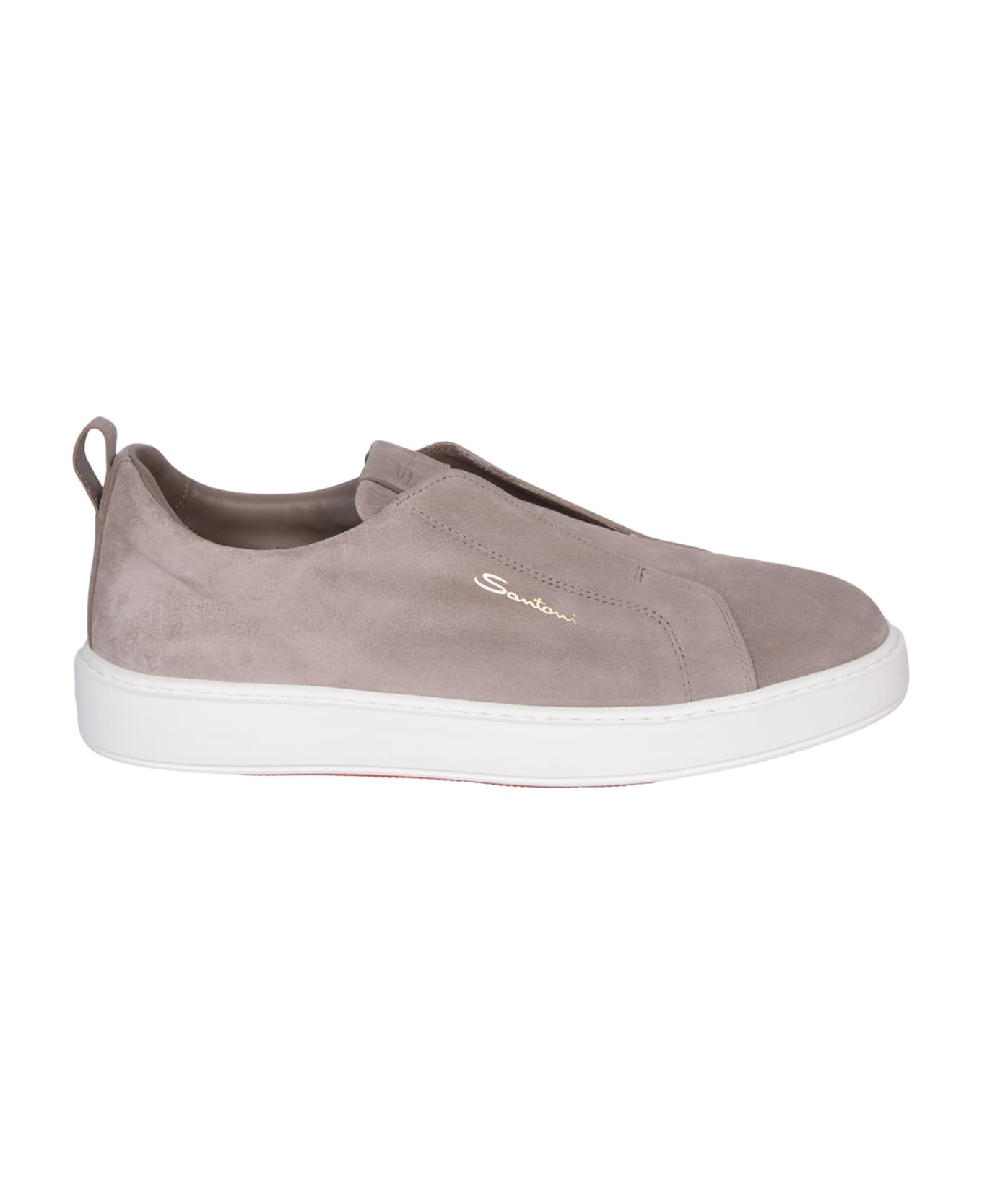 Santoni Victor Slip On Suede Sneakers In Grey - Grey