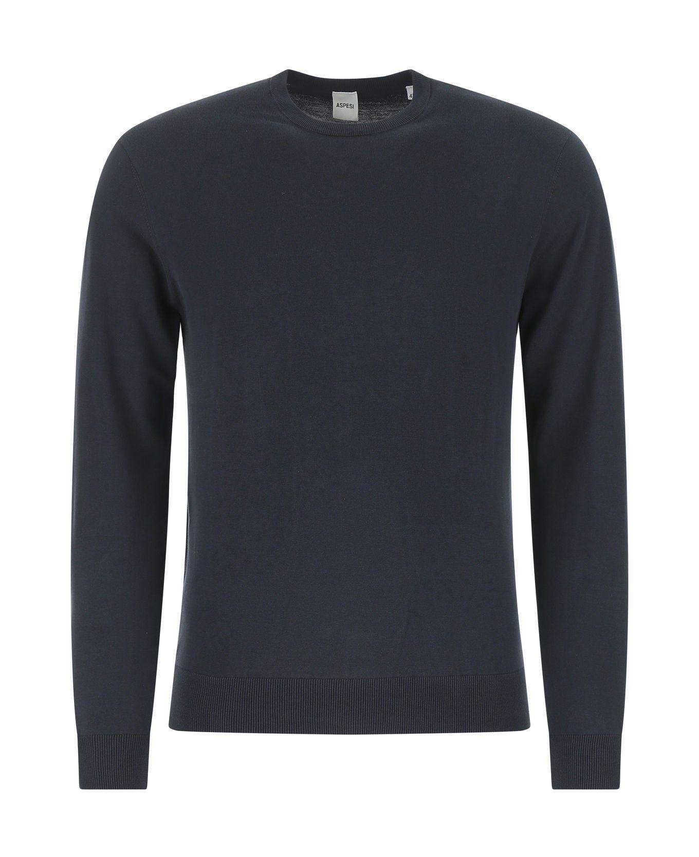 Aspesi Dark Blue Cotton Sweater - Navy