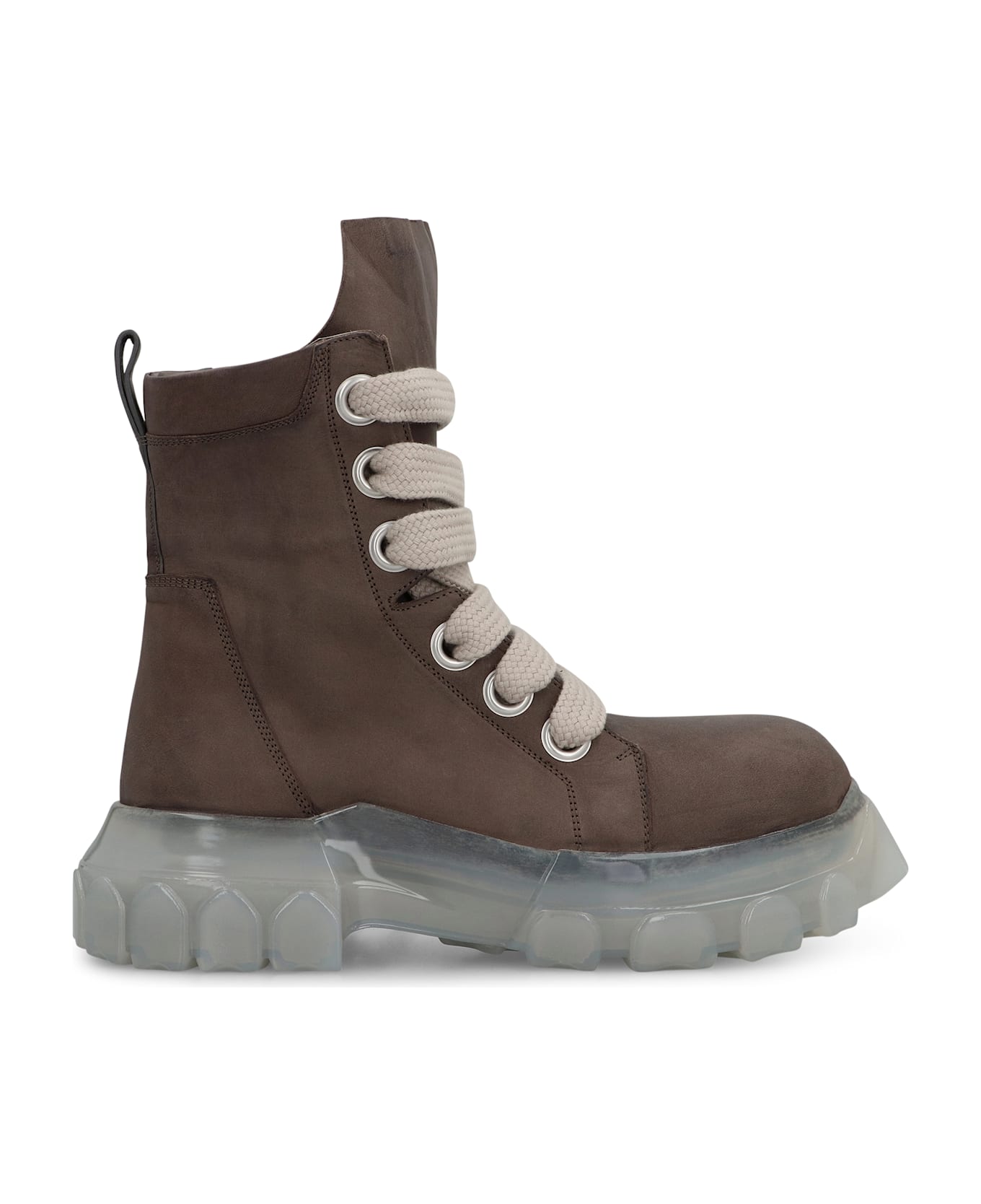 Rick Owens Jumbolace Leather Lace-up Boots - grey