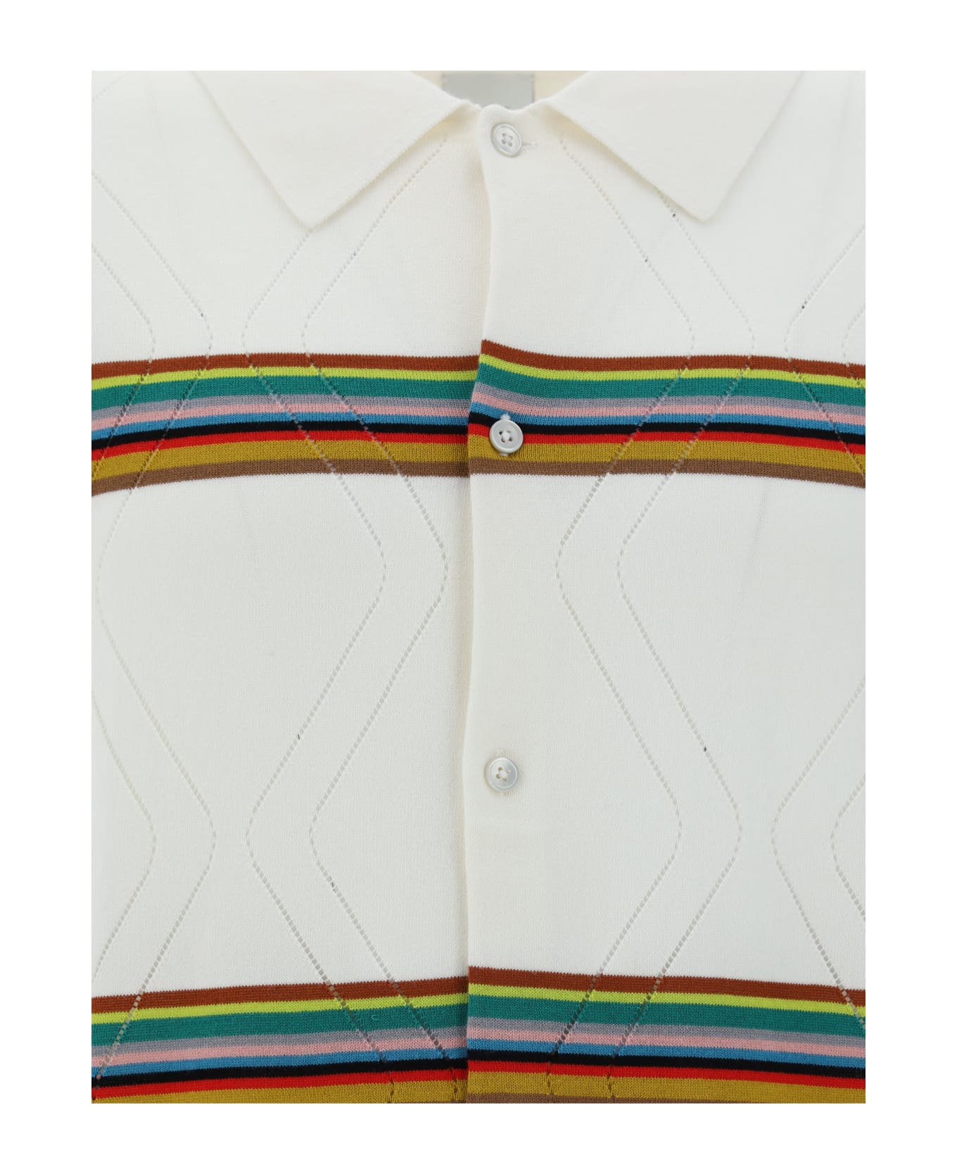 Paul Smith Knitted Ss Shirt - Offwh