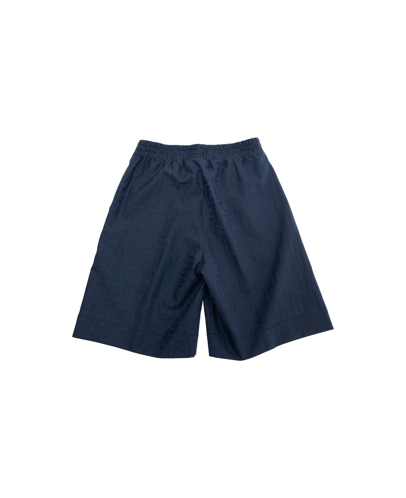 Fendi Blue Bermuda Shorts With All-over Tone-on-tone Gg Motif In Cotton Boy - Blu
