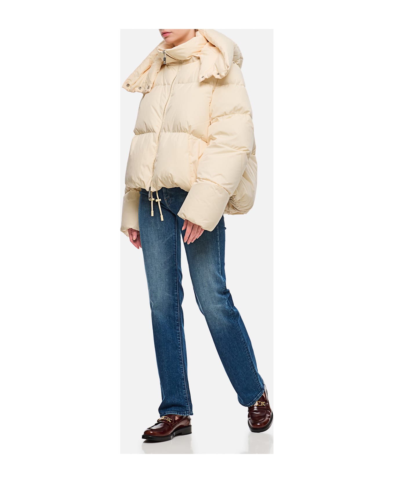 SportMax Beira Short Down Jacket - Beige