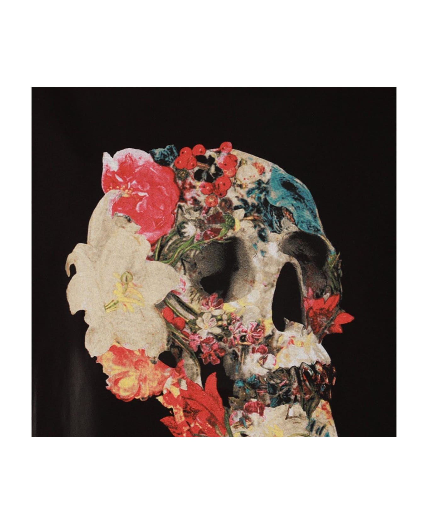 Alexander McQueen Floral Skull T-shirt - BLACK シャツ