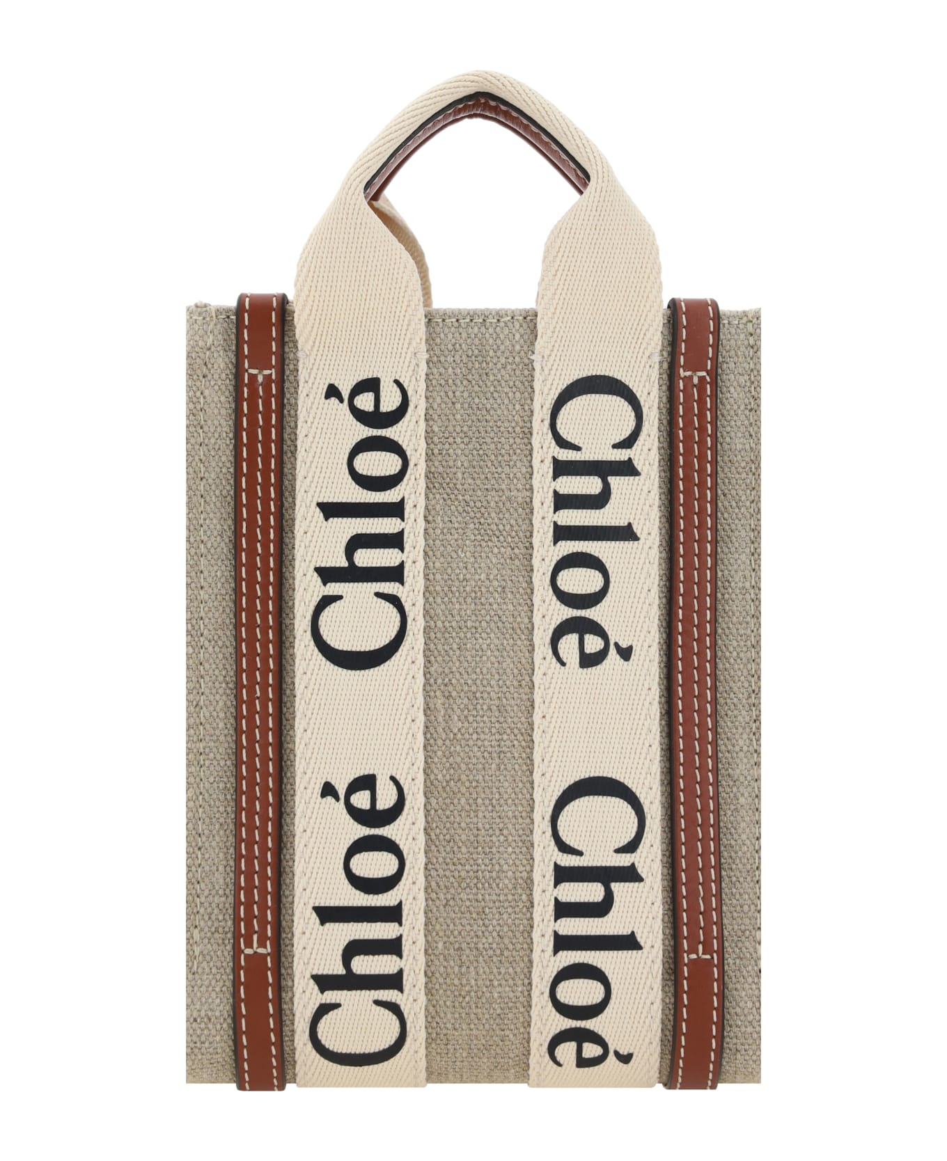 Chloé Handbag Mini Woody - White - Brown 1