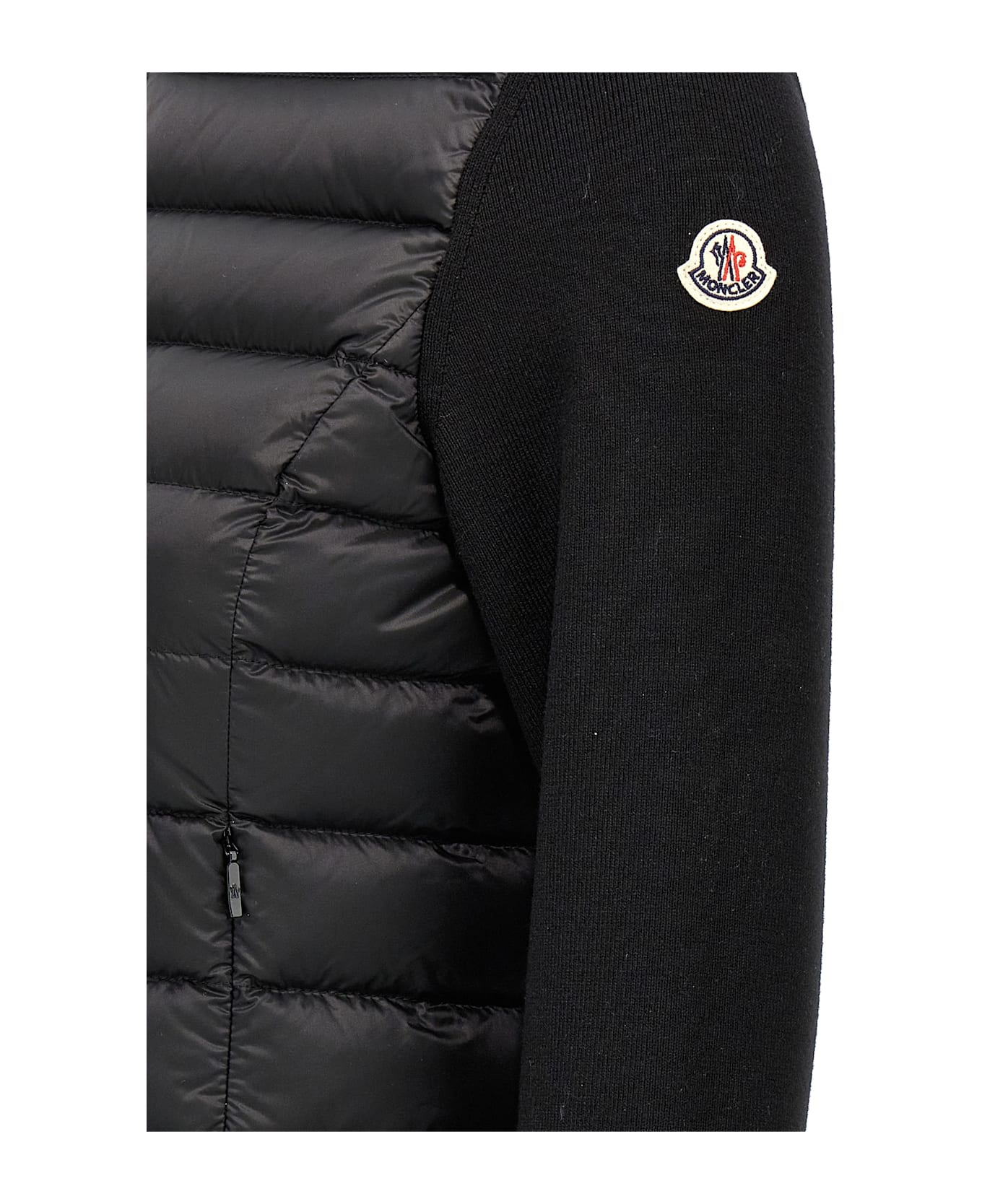 Moncler Two-material Cardigan - NERO