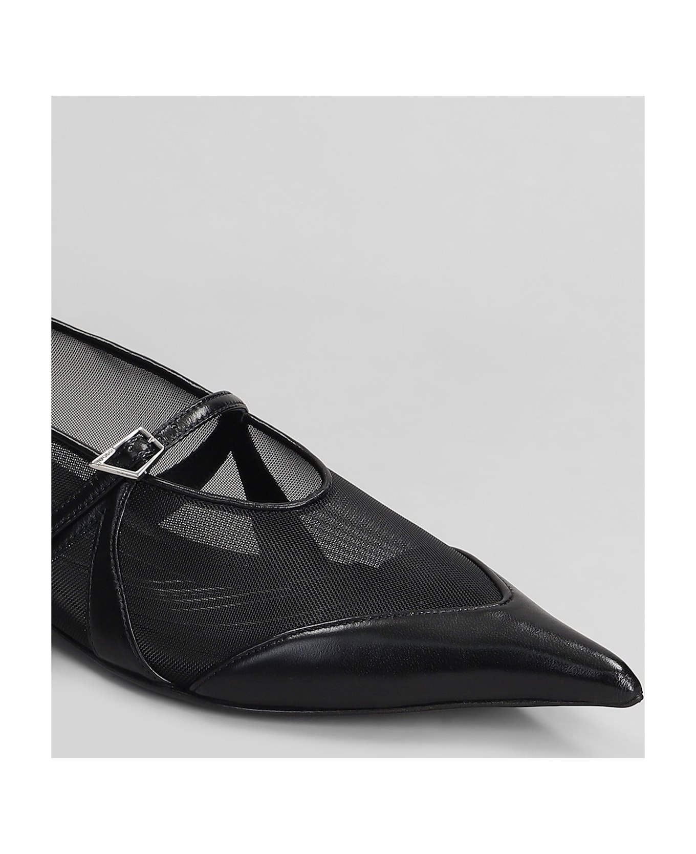 Mugler Ballet Flats In Black Polyamide - black