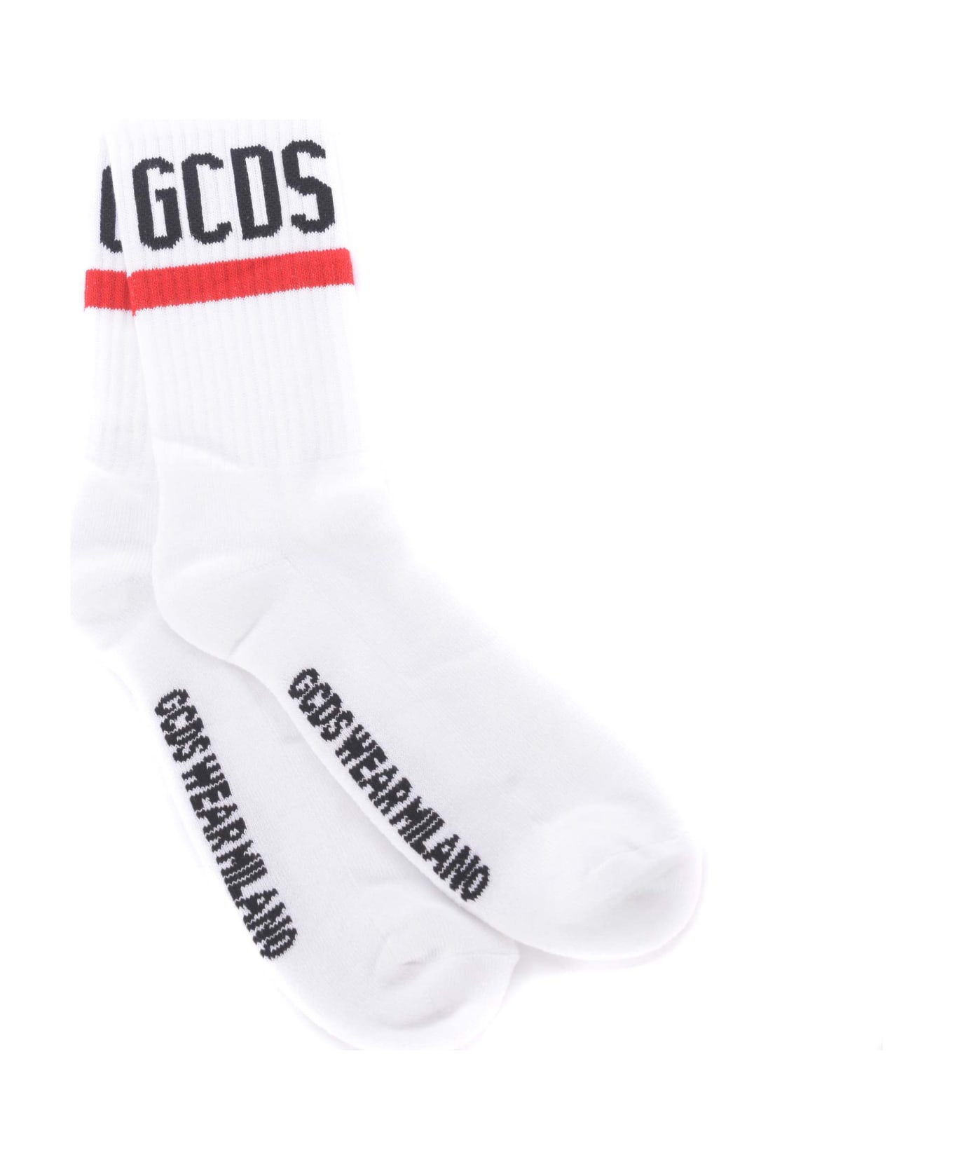 GCDS Calzini Gcds "logo" In Cotone - Bianco 靴下