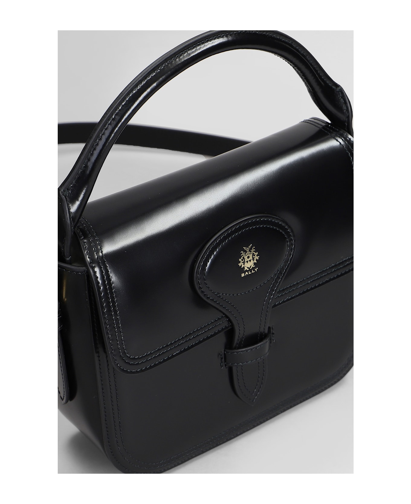 トートバッグ Bally Beckett Beltcross Handbag In Black Leather BALLY Beckett Flat mini glossed-leather tote | NET-A-PORTER