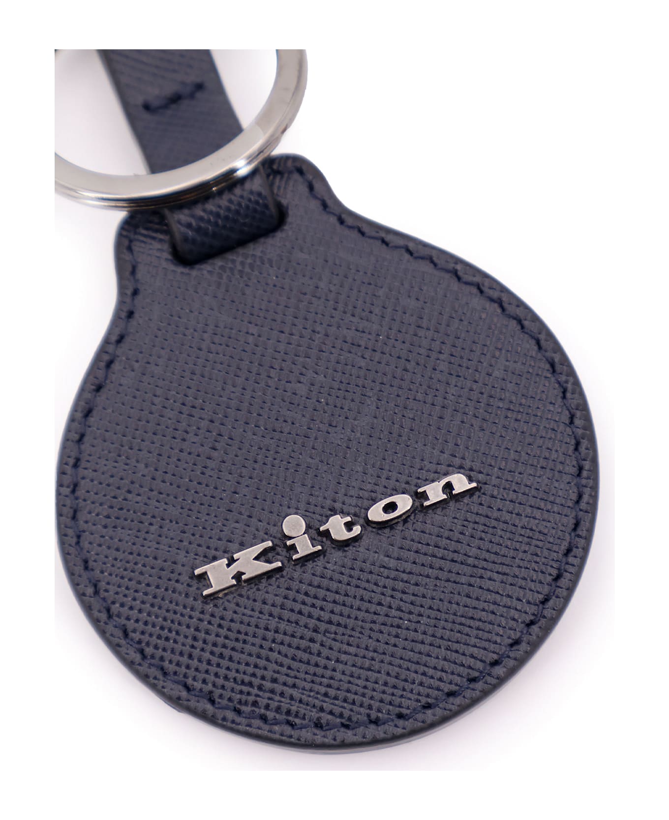 Kiton Leather Key Ring - Blue
