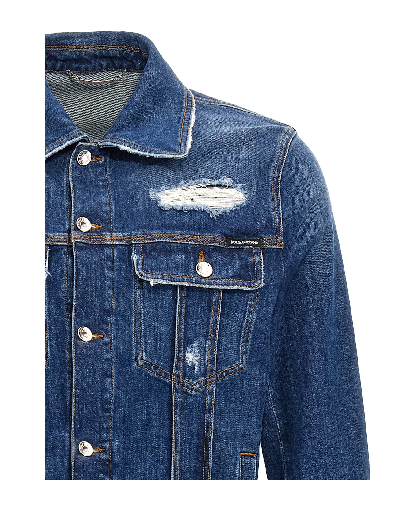 Dolce & Gabbana Denim Jacket With Used Effect - Blue