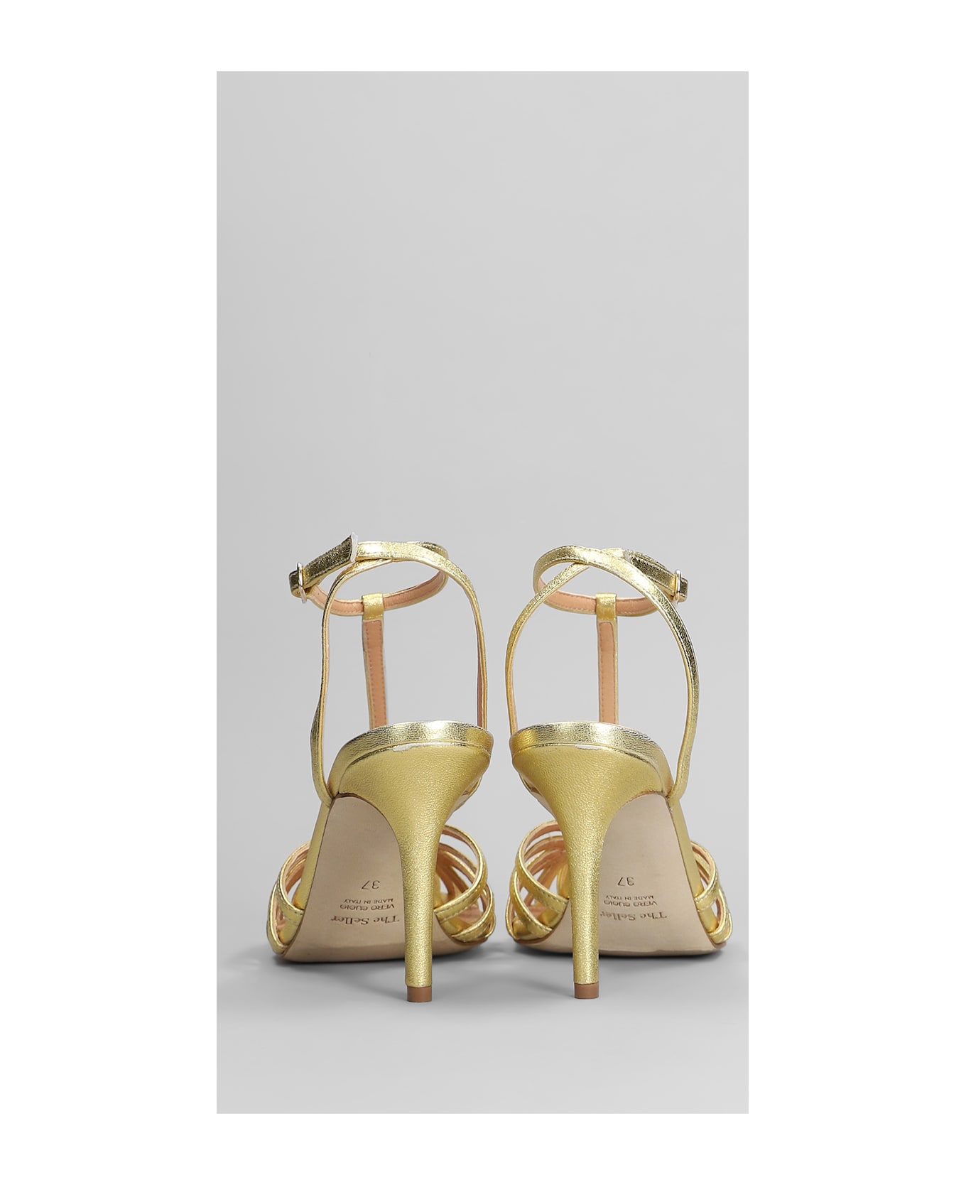 The Seller Sandals In Gold Leather - gold