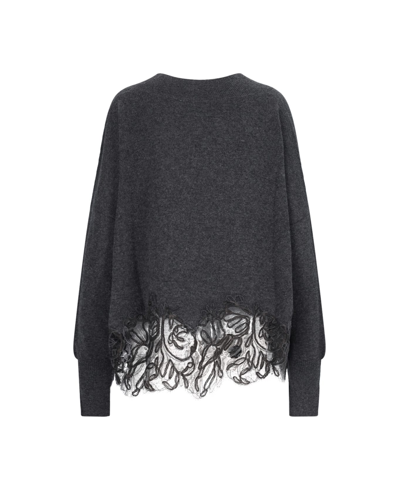 Ermanno Scervino Lace Detail Sweater - Gray