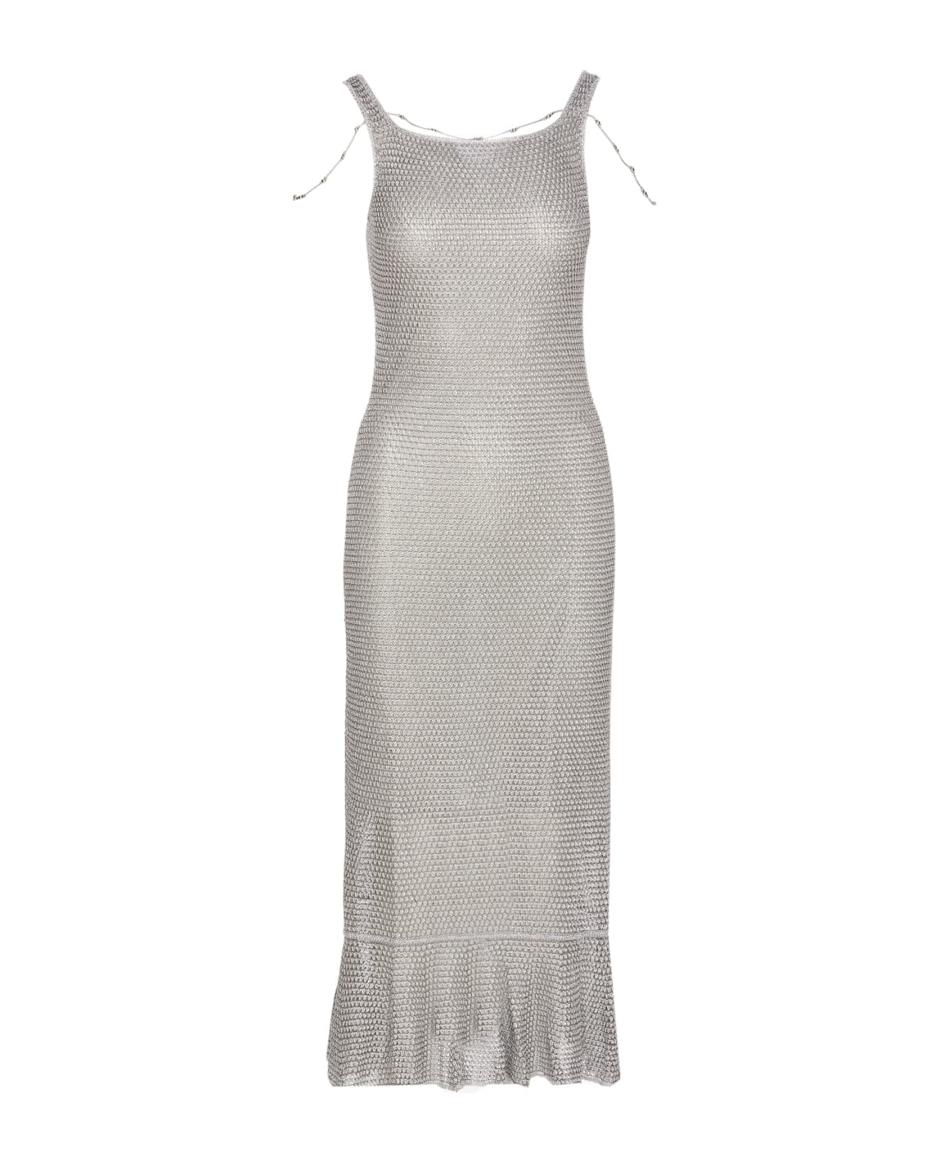 Lanvin Embellished Long Dress - Silver